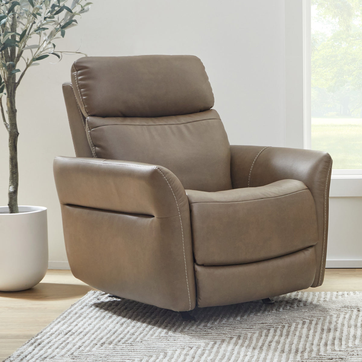Artemis Fabric Power Rocking Recliner with Power Headrest, Lumbar, Heat & Massage