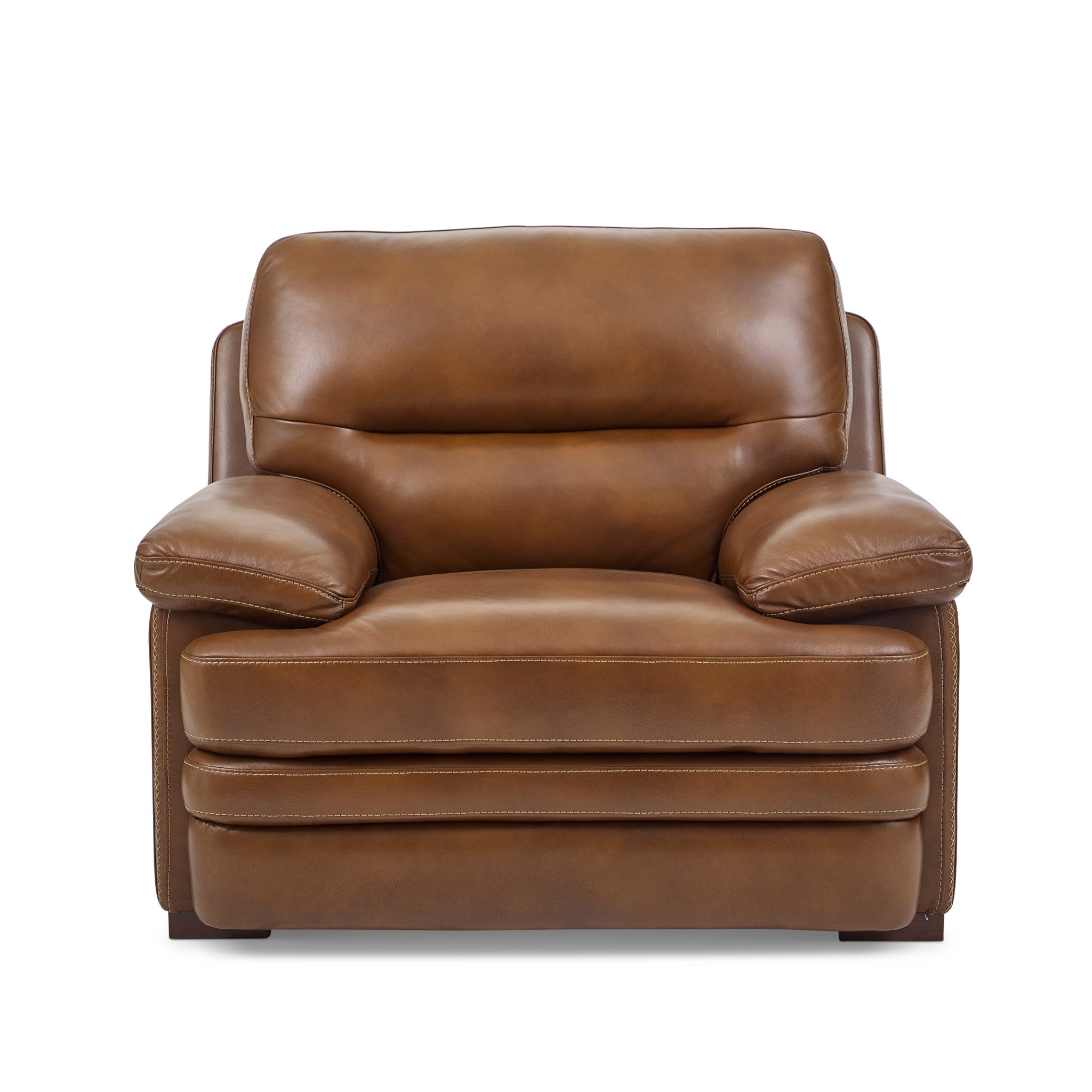 David Pecan Leather Chair