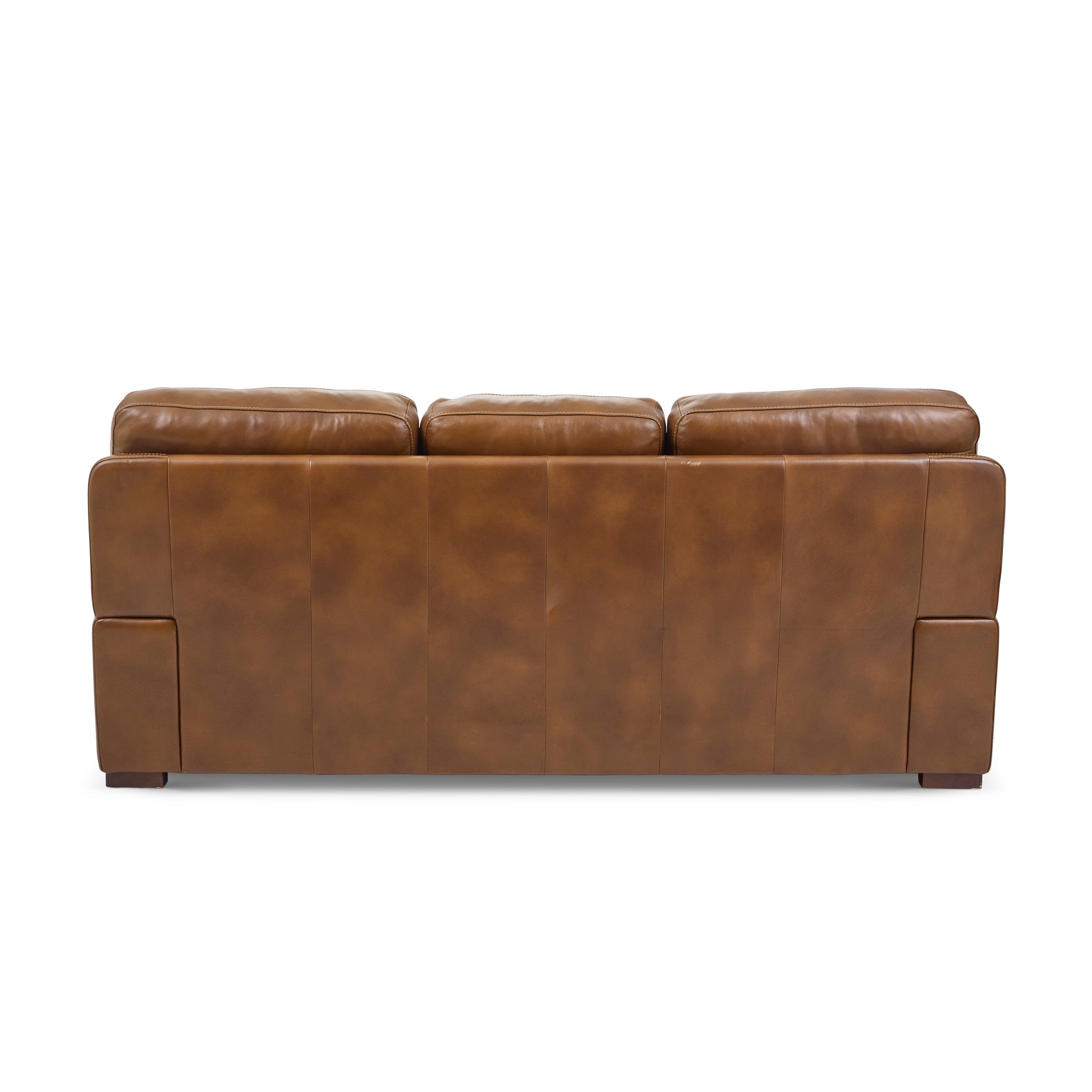 David Pecan Leather Sofa