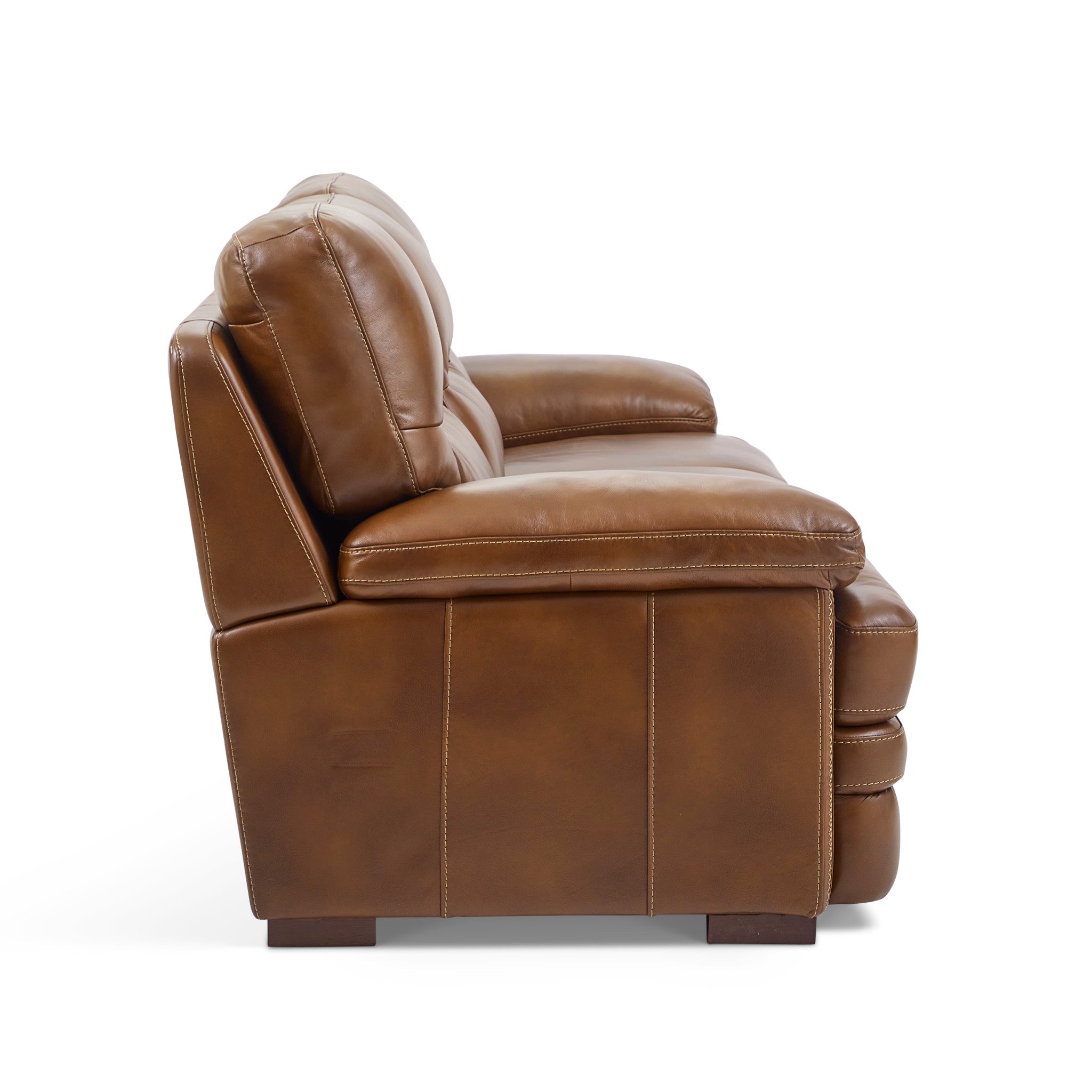 David Pecan Leather Sofa