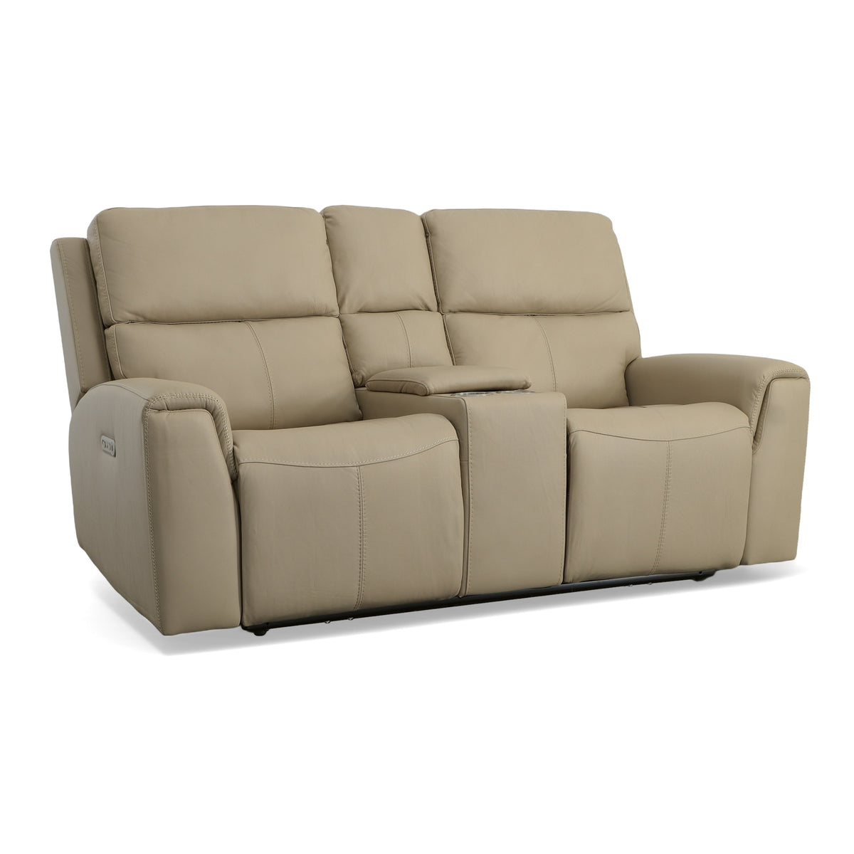 Jarvis Leather Power Reclining Loveseat with Console & Power Headrests