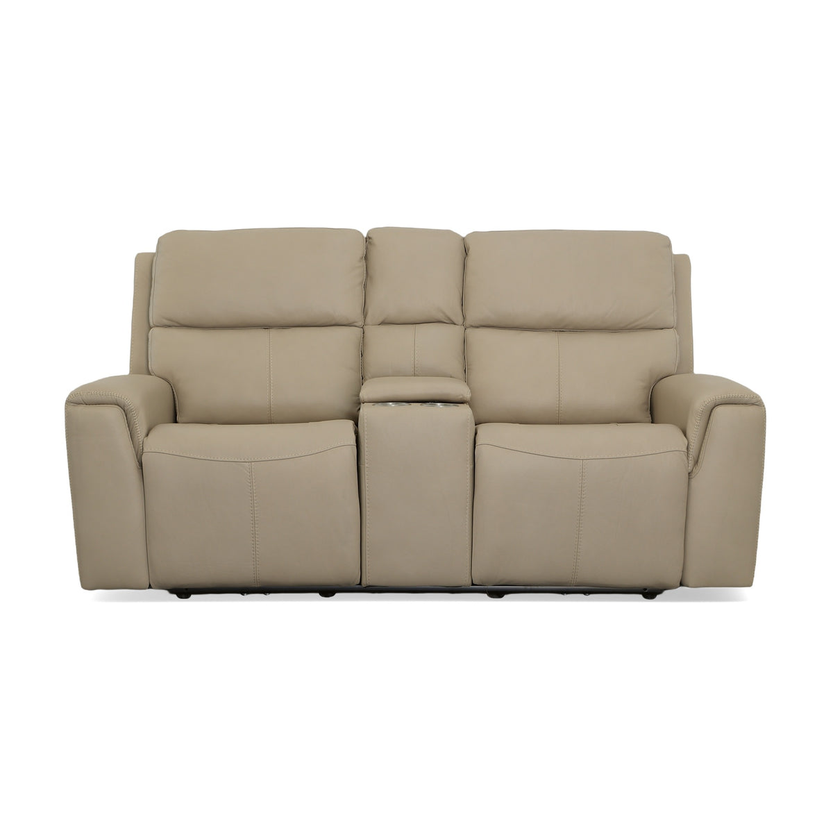 Jarvis Leather Power Reclining Loveseat with Console & Power Headrests