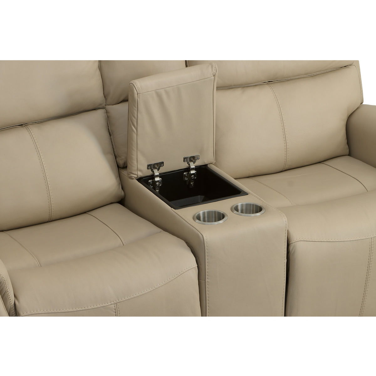 Jarvis Leather Power Reclining Loveseat with Console & Power Headrests