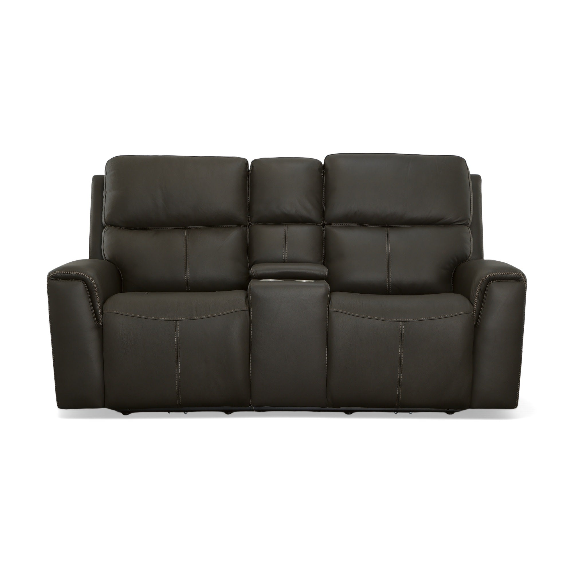 Jarvis Mica Leather Power Reclining Loveseat with Console & Power