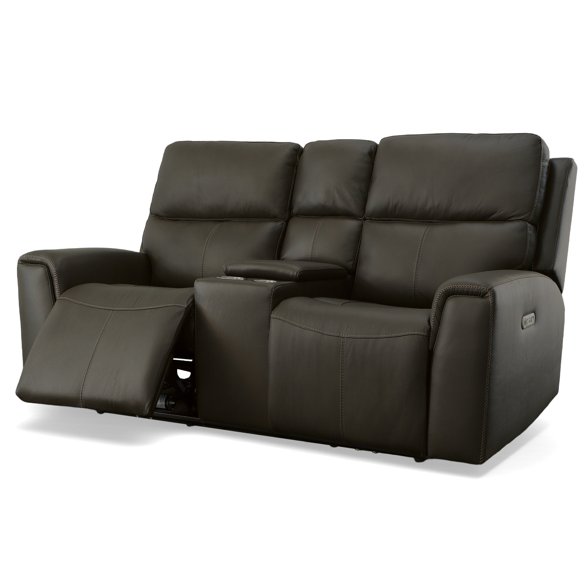 Jarvis Mica Leather Power Reclining Loveseat with Console & Power