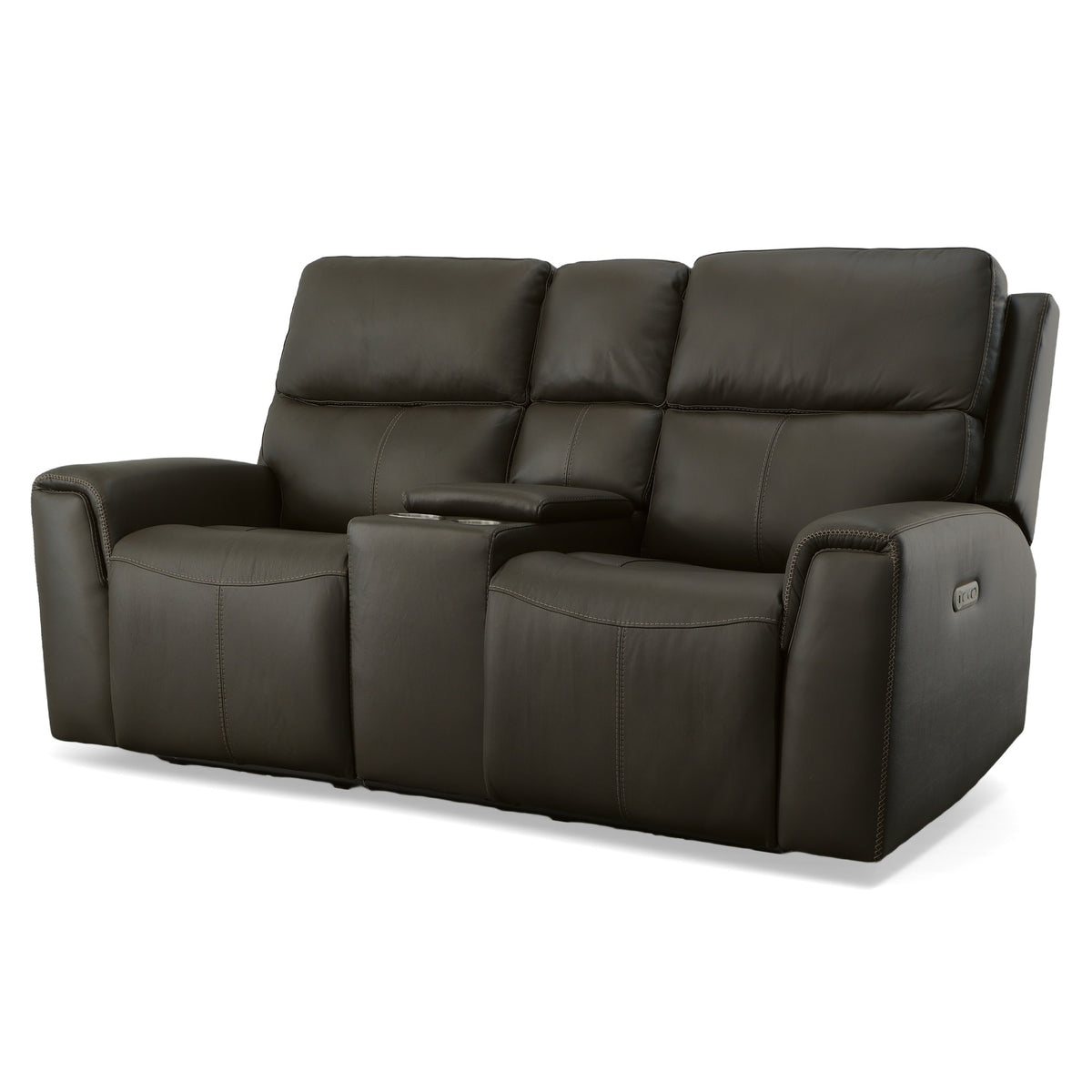 Jarvis Leather Power Reclining Loveseat with Console & Power Headrests