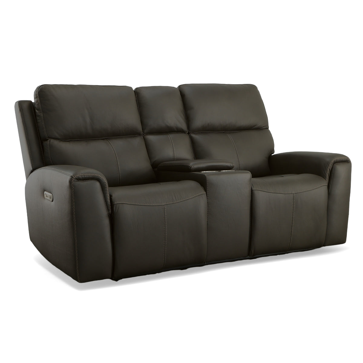 Jarvis Leather Power Reclining Loveseat with Console & Power Headrests