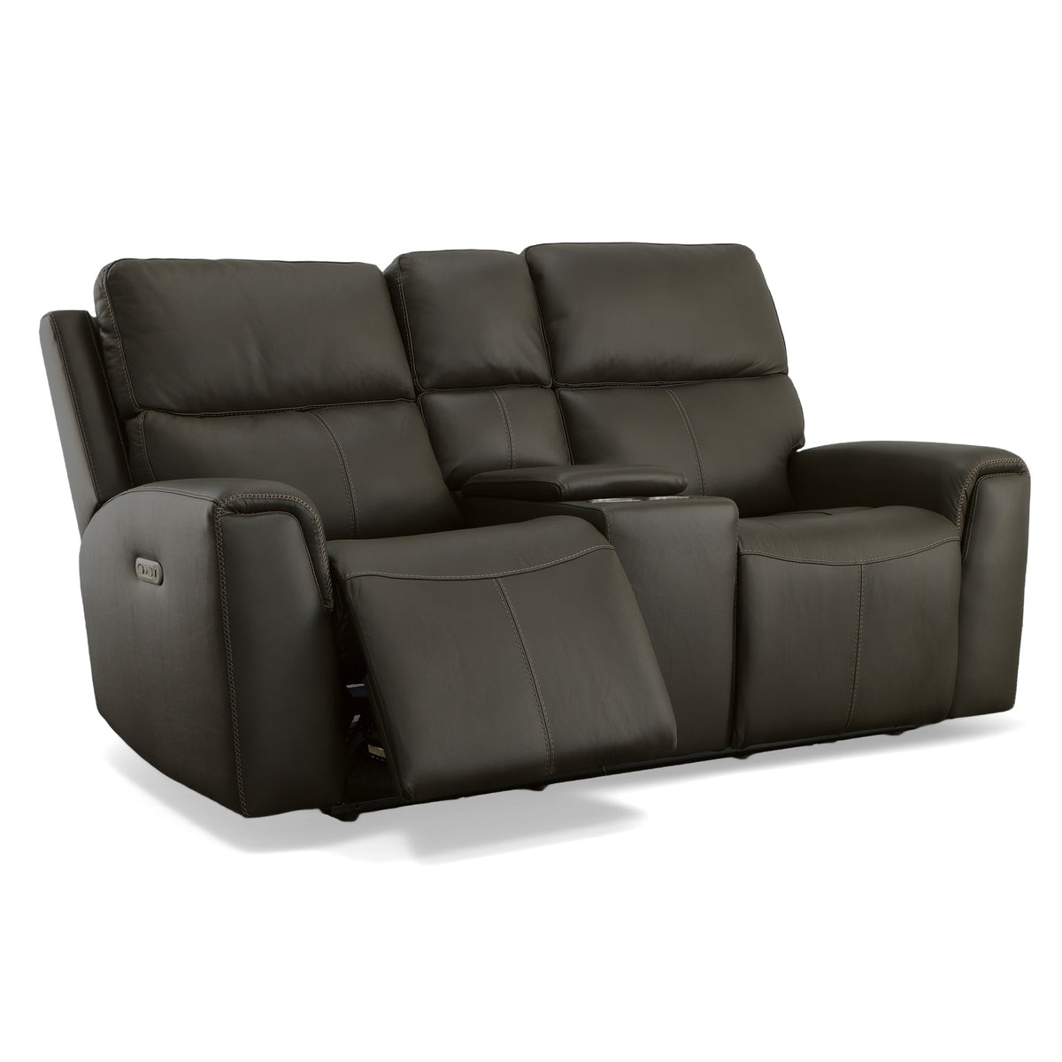 Jarvis Leather Power Reclining Loveseat with Console & Power Headrests