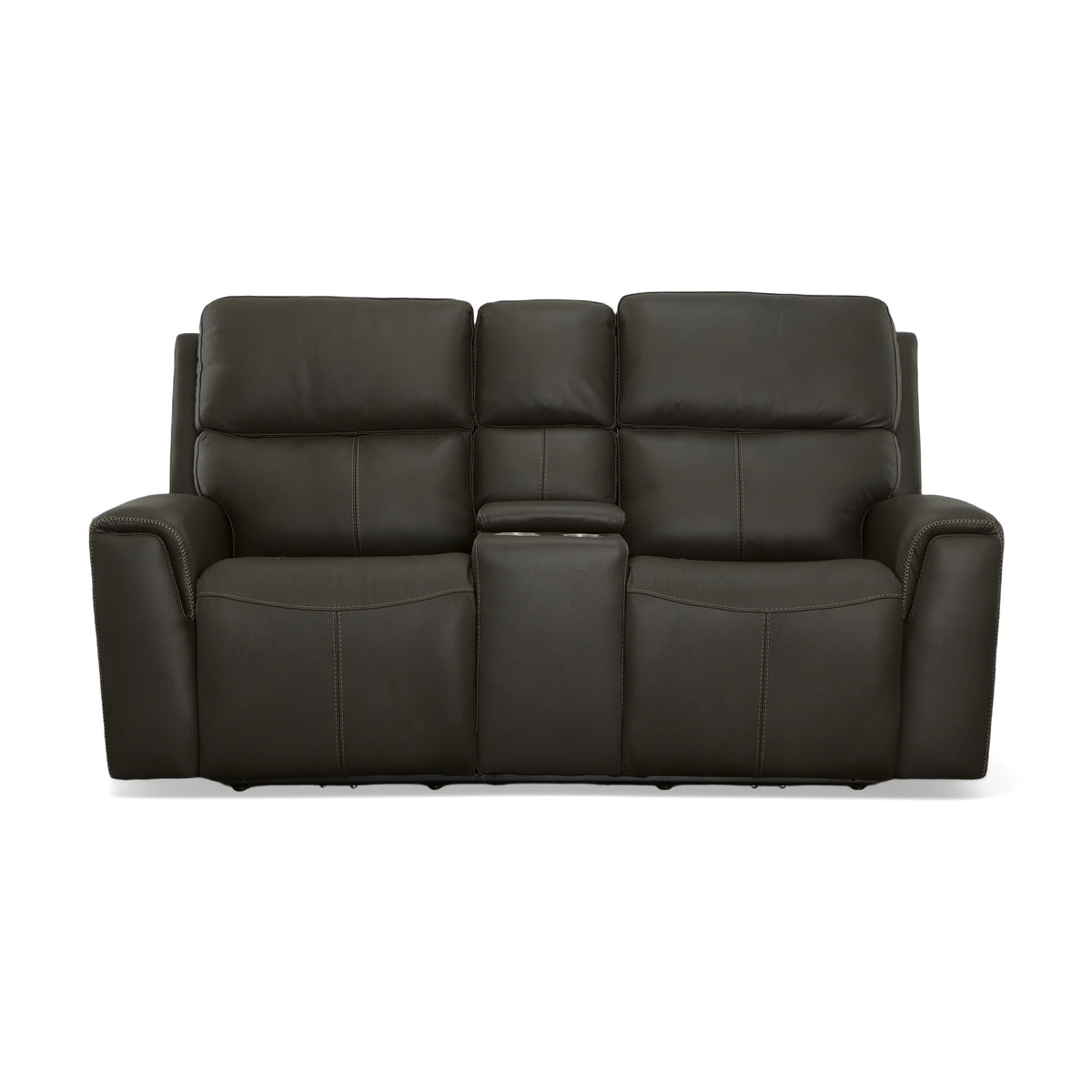 Jarvis Leather Power Reclining Loveseat with Console & Power Headrests