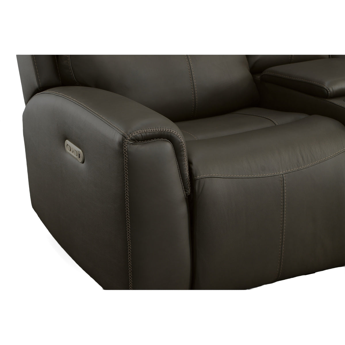 Jarvis Leather Power Reclining Loveseat with Console & Power Headrests