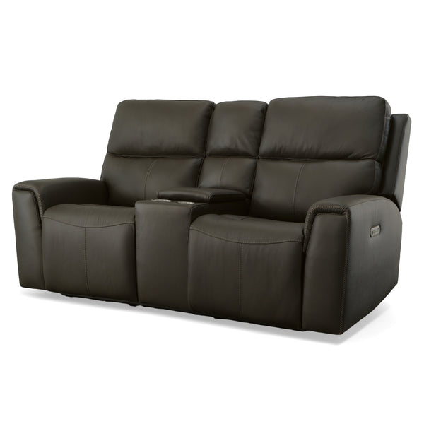 Jarvis Leather Power Reclining Loveseat with Console & Power Headrests
