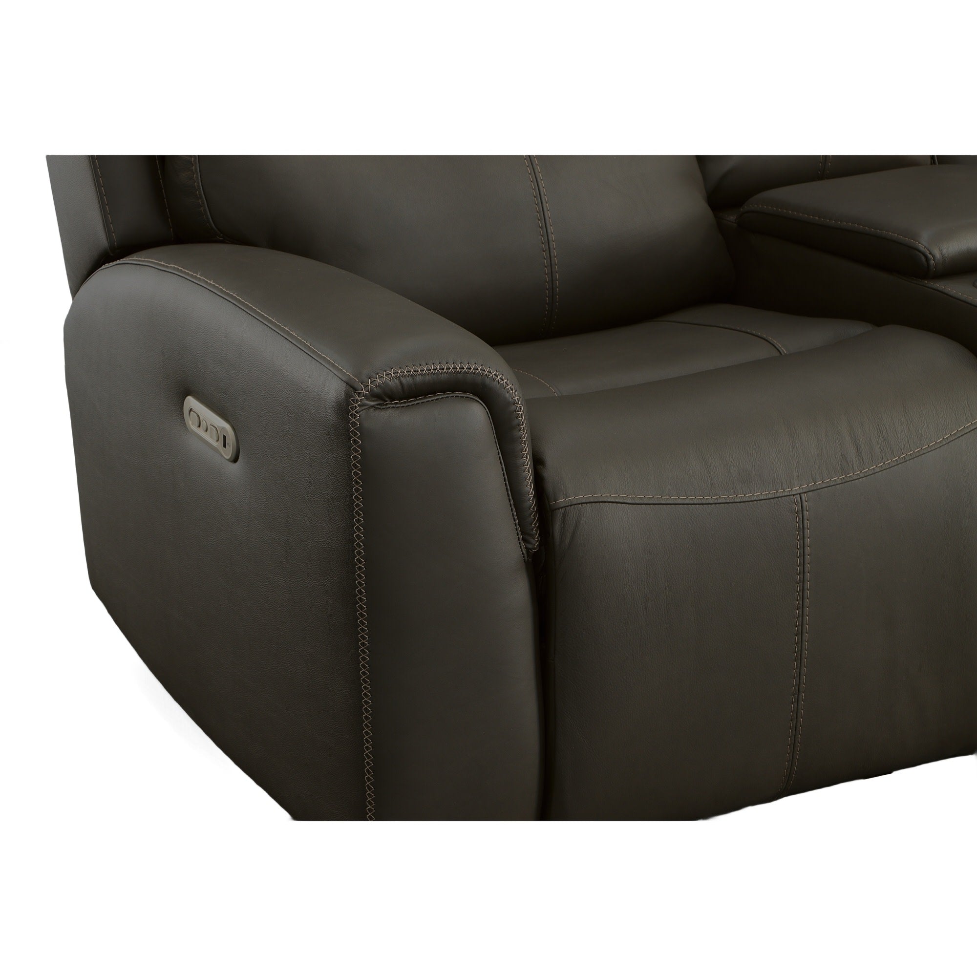Jarvis Mica Leather Power Reclining Loveseat with Console & Power