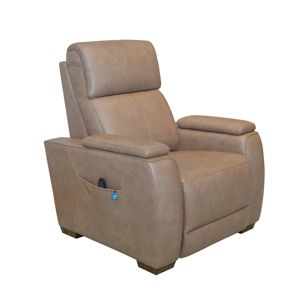 Vibe Taupe Fabric Power Recliner with Power Headrest, Lumbar, Heat, Massage & Pulse