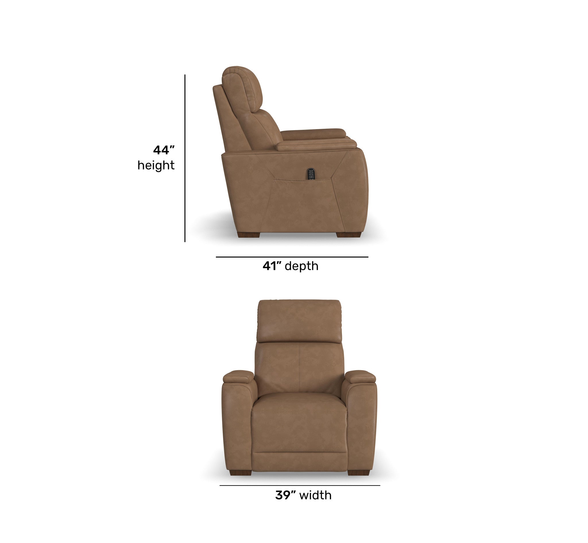 Vibe Fabric Power Recliner with Power Headrest, Lumbar, Heat, Massage & Pulse
