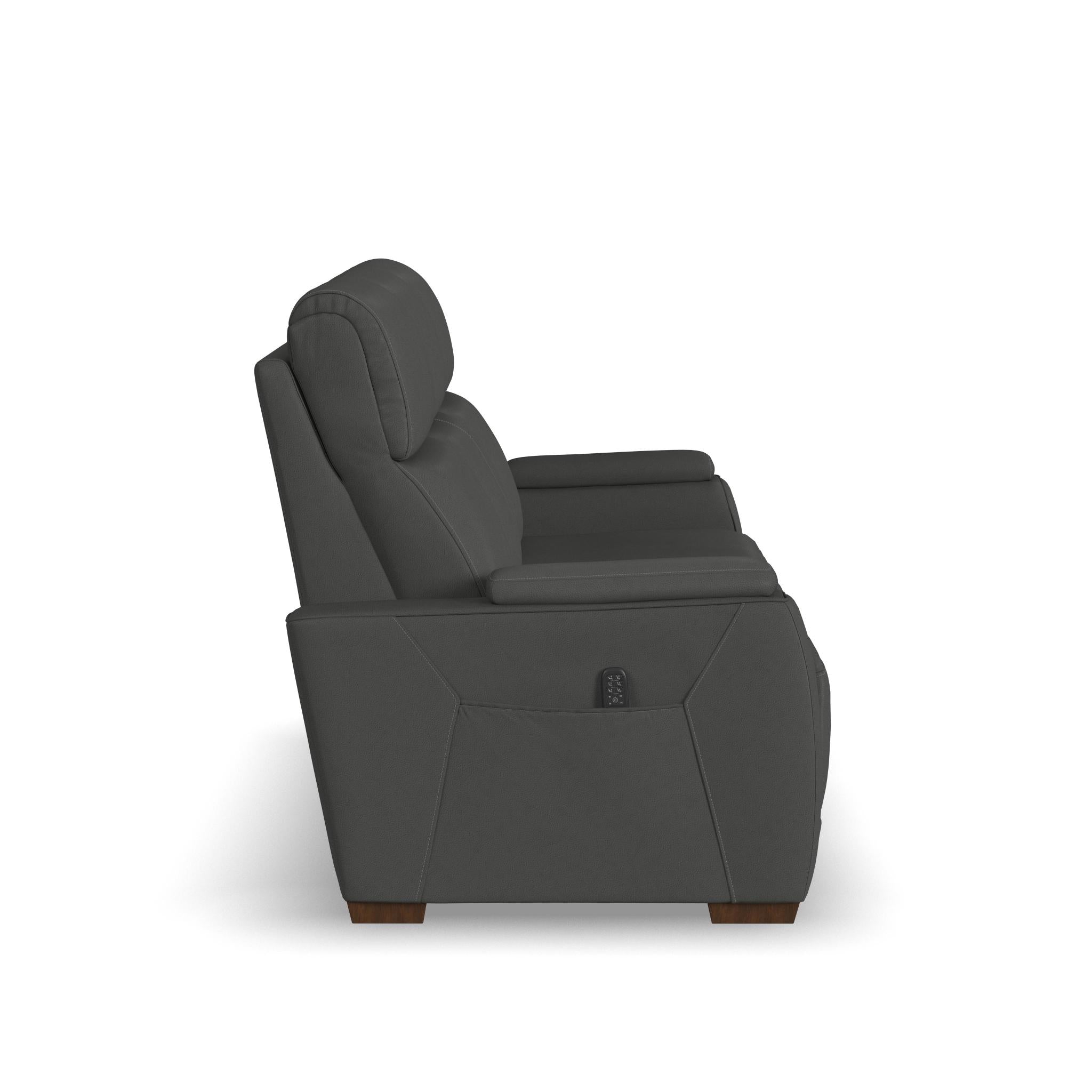 Vibe Fabric Power Reclining Sofa with Console, Power Headrest, Lumbar, Heat, Massage & Pulse