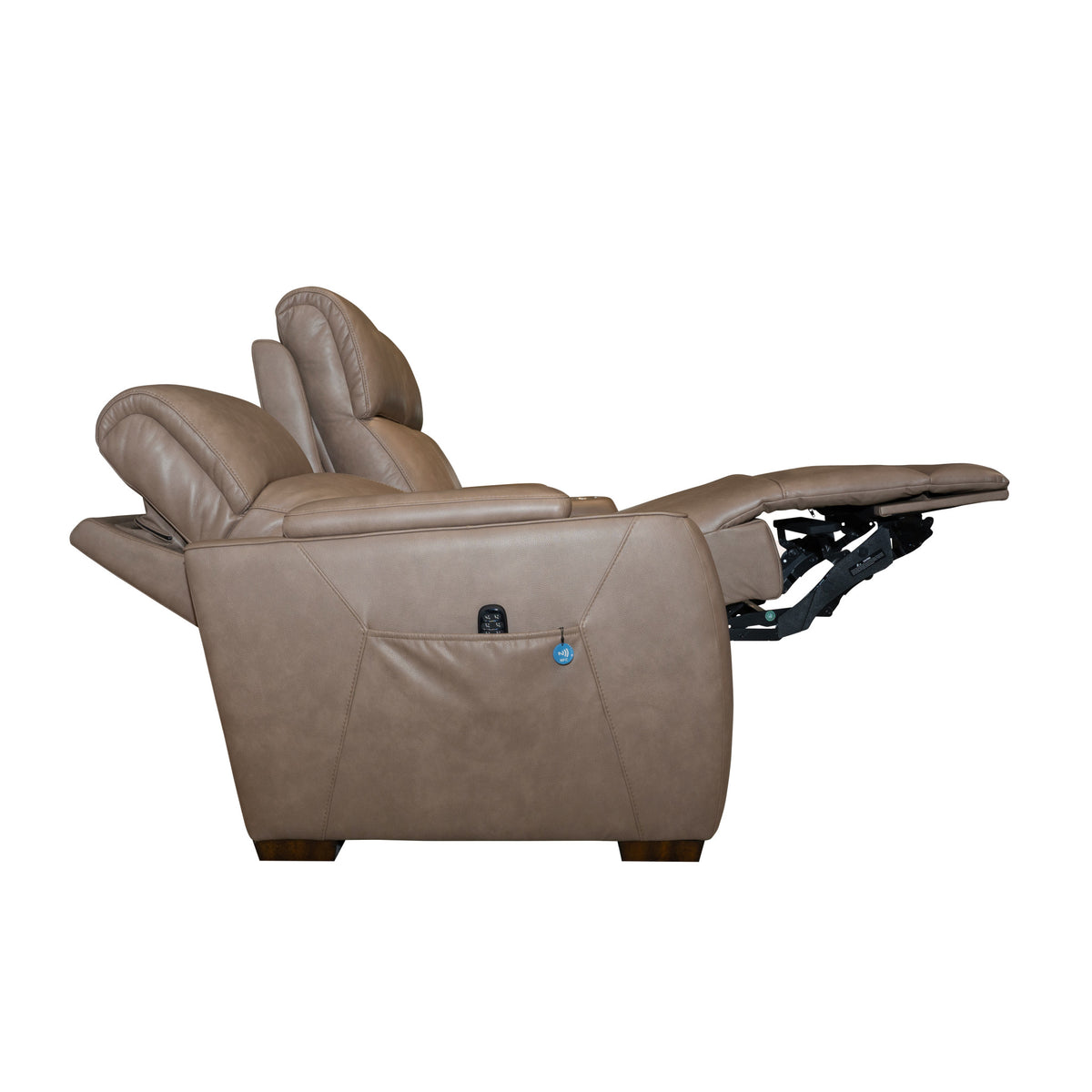 Vibe Fabric Power Reclining Sofa with Console, Power Headrest, Lumbar, Heat, Massage & Pulse