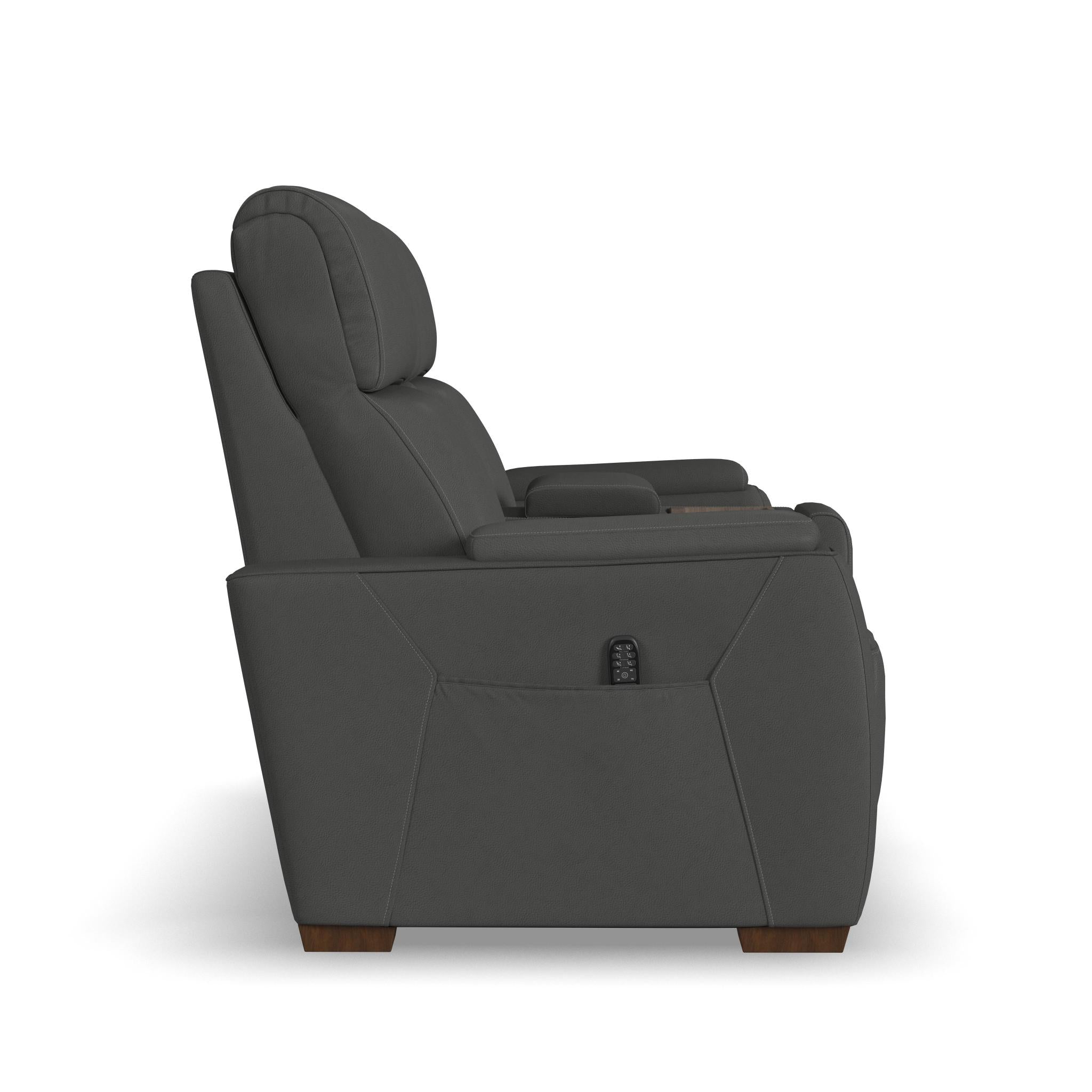Vibe Fabric Power Reclining Loveseat with Console, Power Headrest, Lumbar, Heat, Massage & Pulse