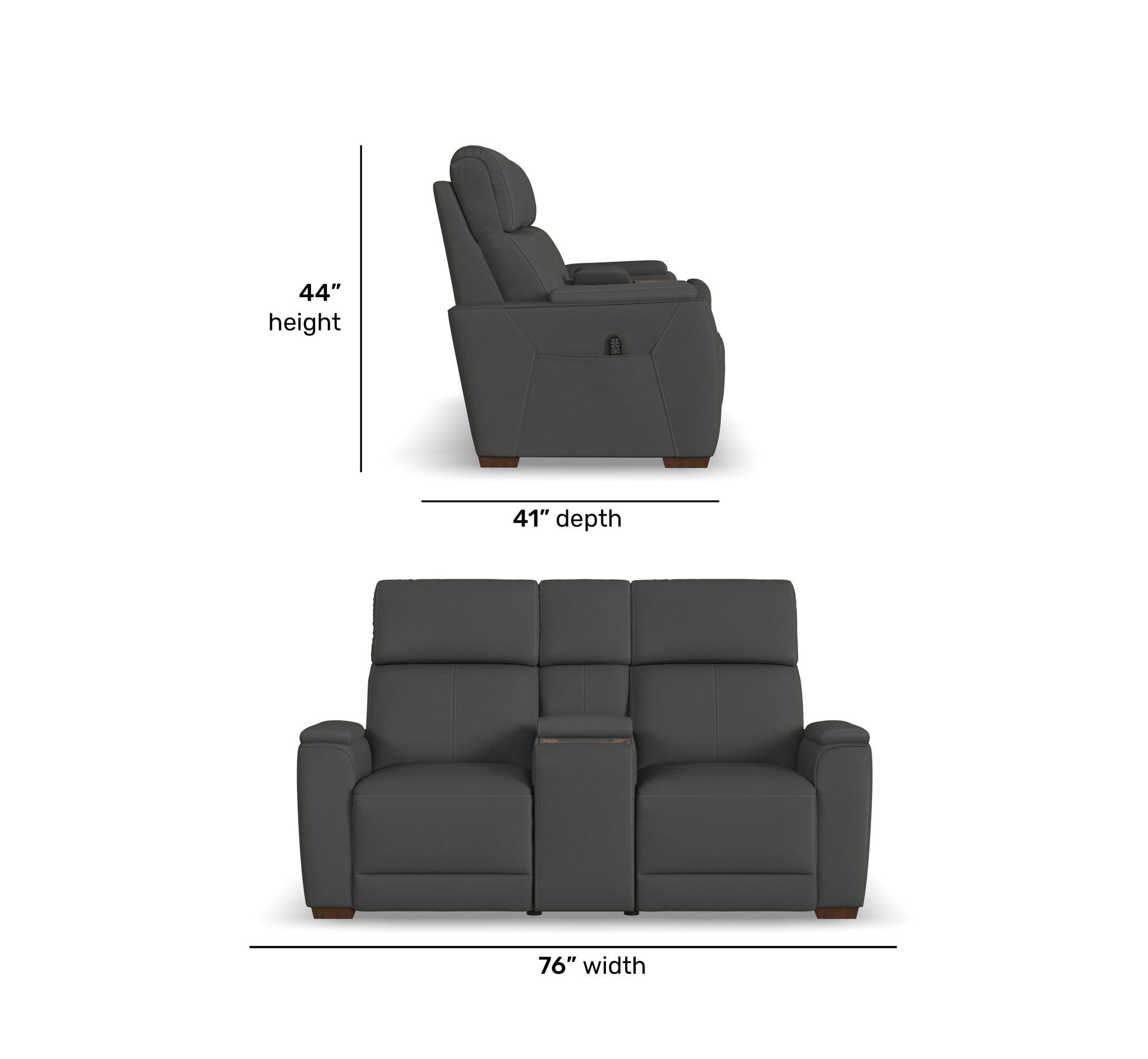 Vibe Fabric Power Reclining Loveseat with Console, Power Headrest, Lumbar, Heat, Massage & Pulse