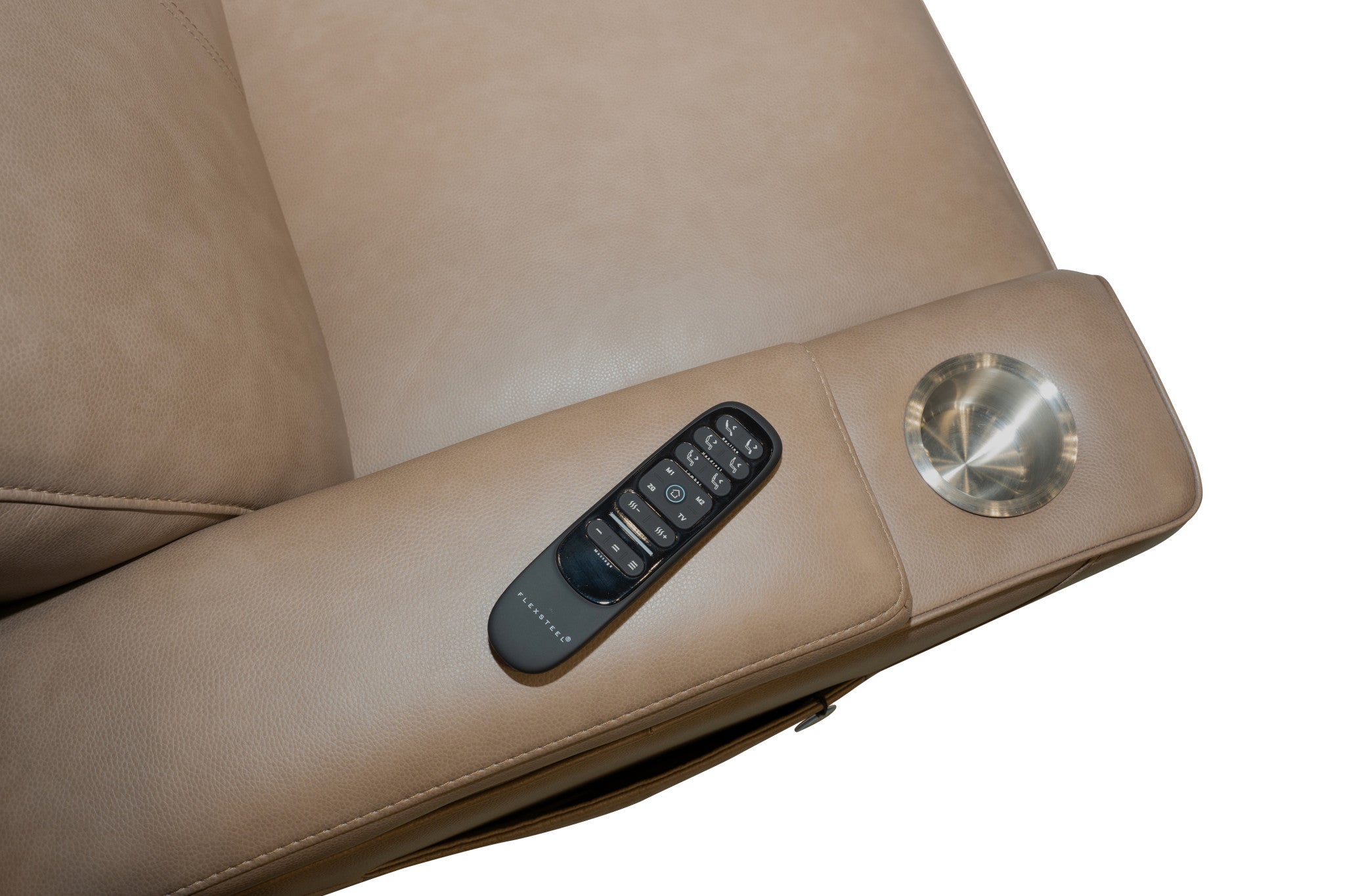 Vibe Fabric Power Reclining Loveseat with Console, Power Headrest, Lumbar, Heat, Massage & Pulse