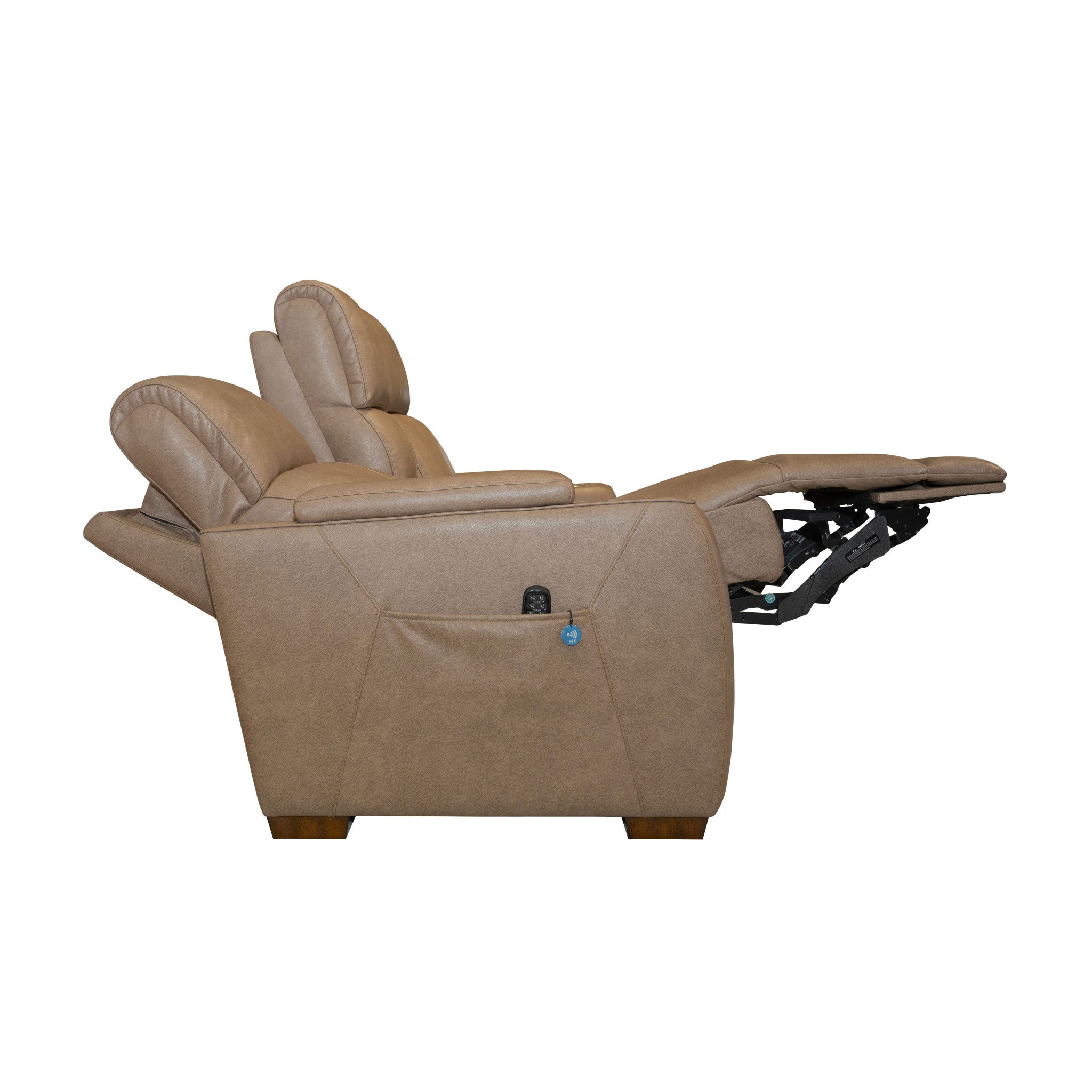 Vibe Fabric Power Reclining Loveseat with Console, Power Headrest, Lumbar, Heat, Massage & Pulse