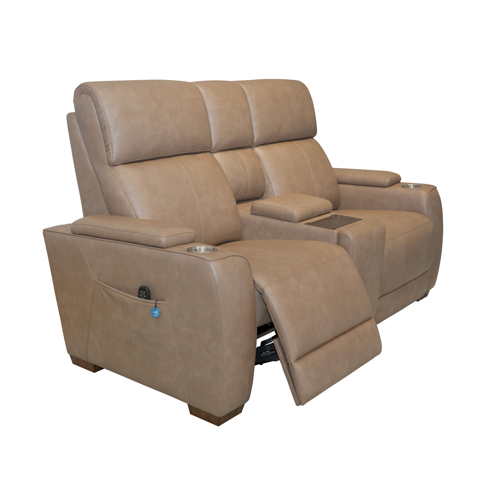 Vibe Fabric Power Reclining Loveseat with Console, Power Headrest, Lumbar, Heat, Massage & Pulse