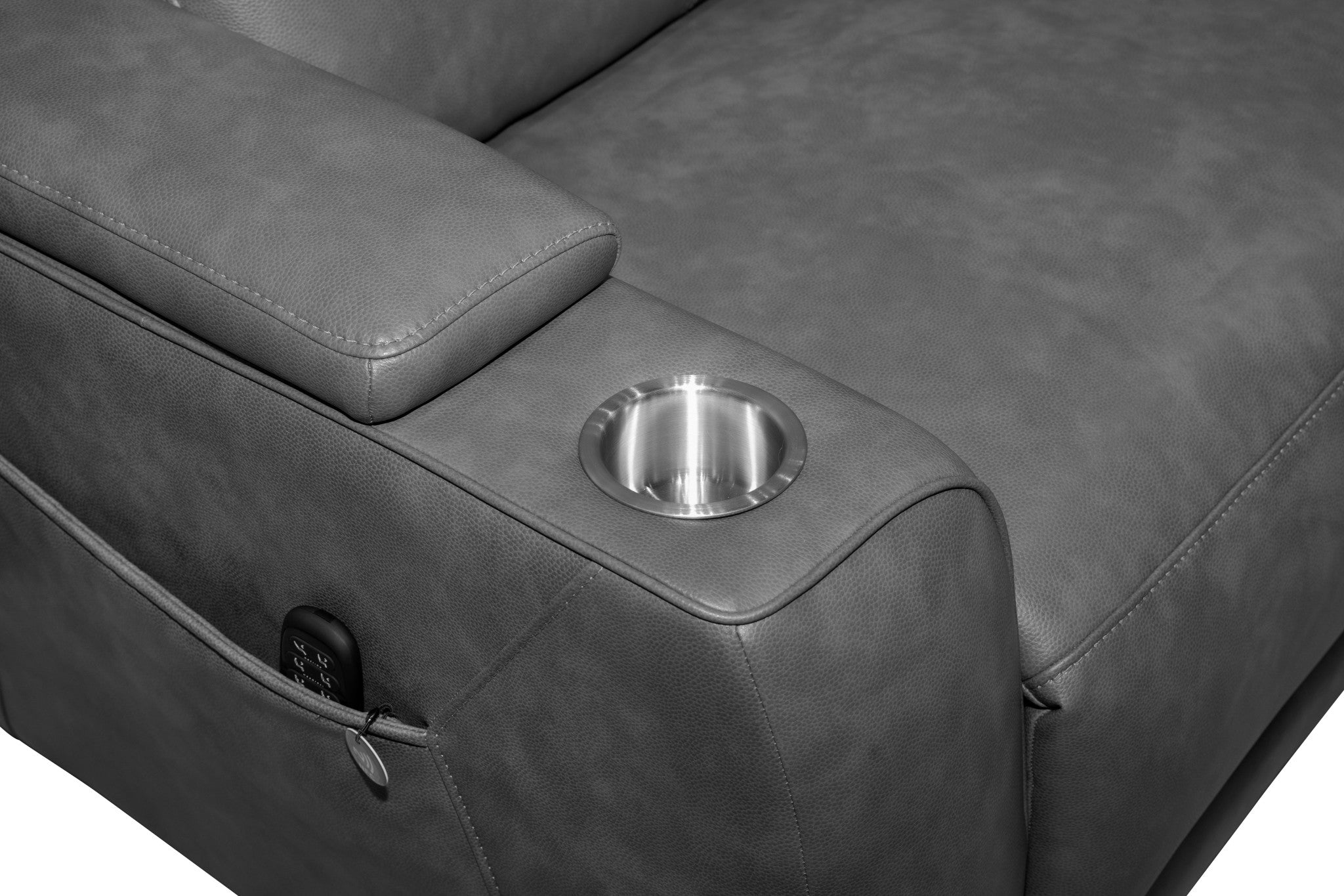 Vibe Fabric Power Reclining Sectional with Power Headrest, Lumbar, Heat, Massage & Pulse