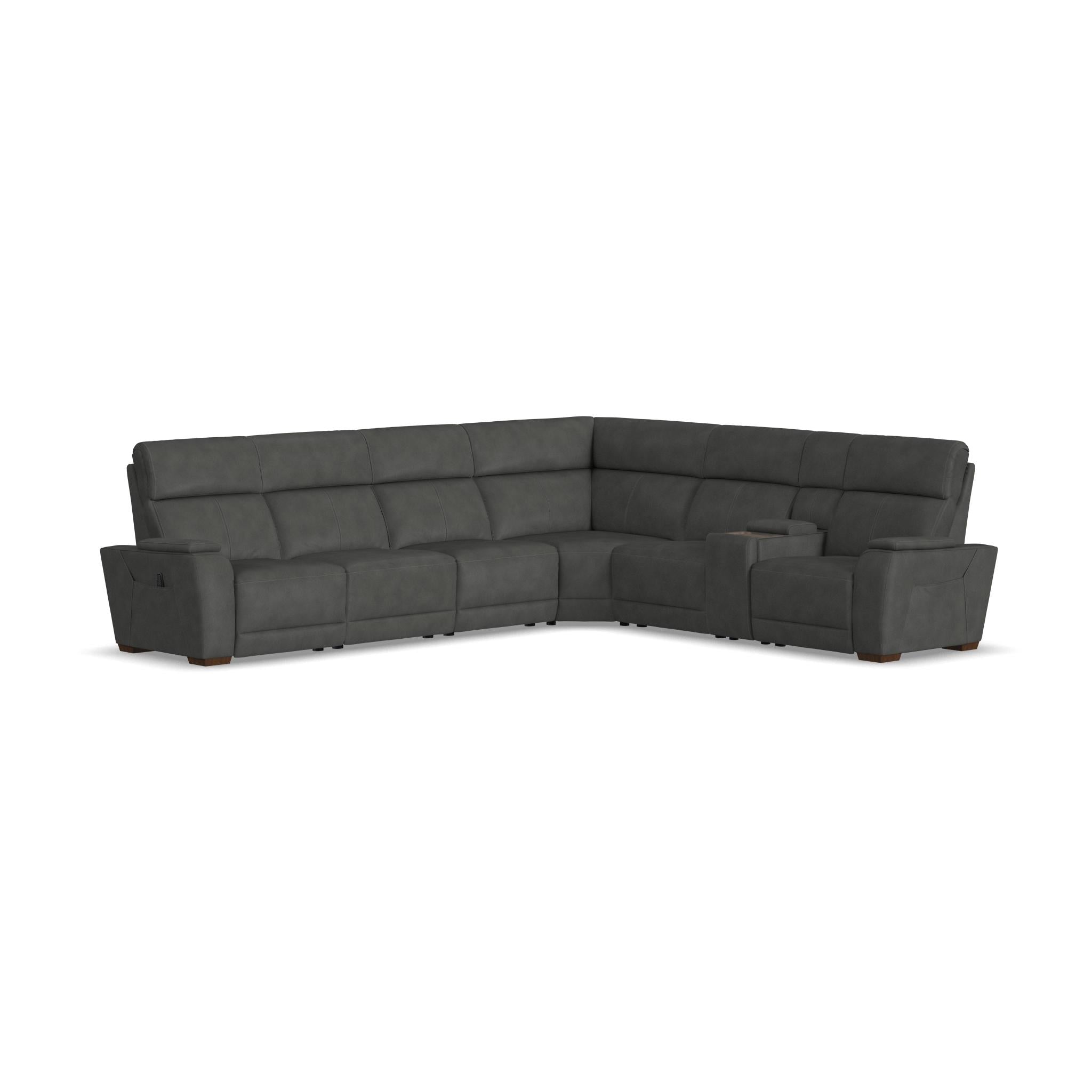 Vibe Fabric Power Reclining Sectional with Power Headrest, Lumbar, Heat, Massage & Pulse