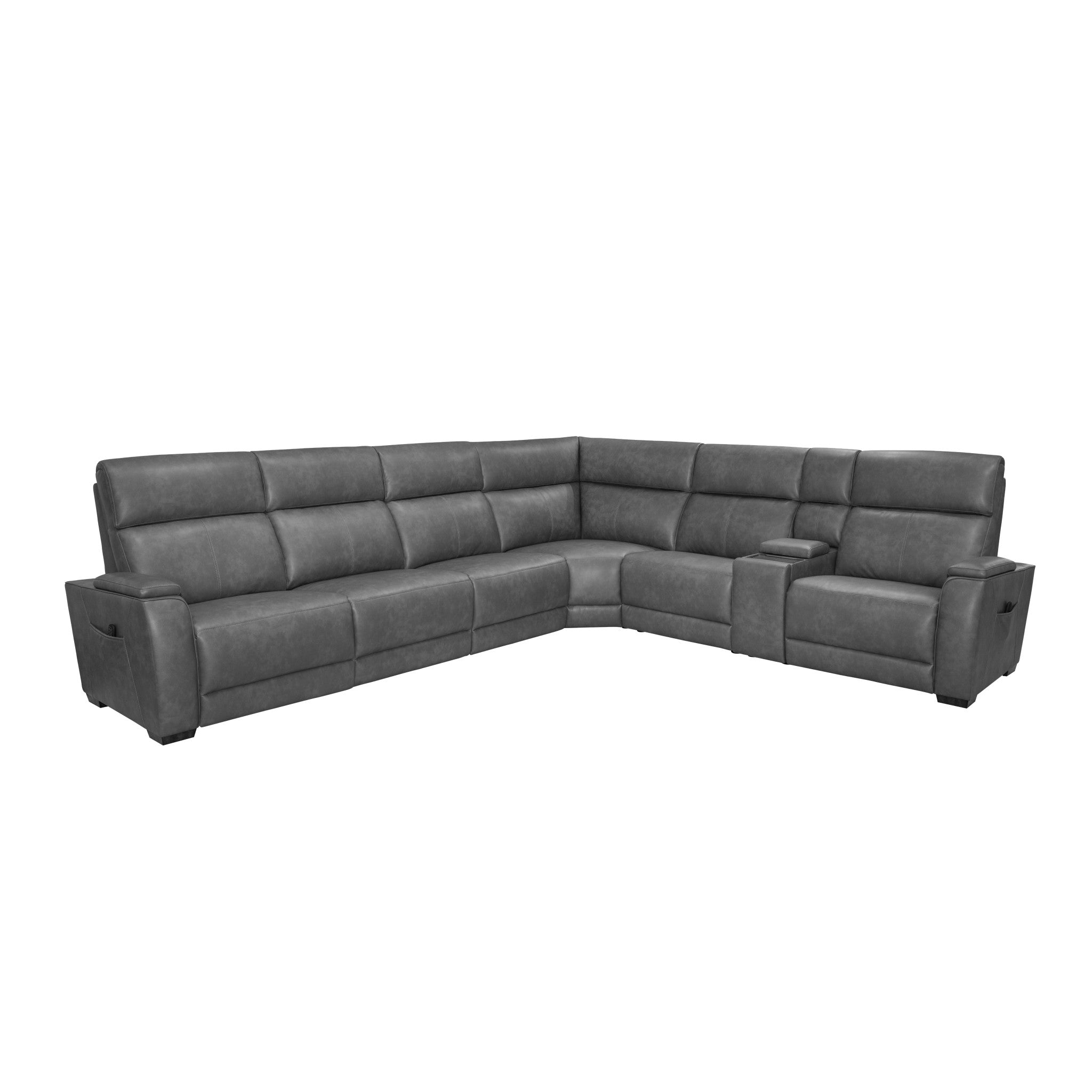 Vibe Fabric Power Reclining Sectional with Power Headrest, Lumbar, Heat, Massage & Pulse