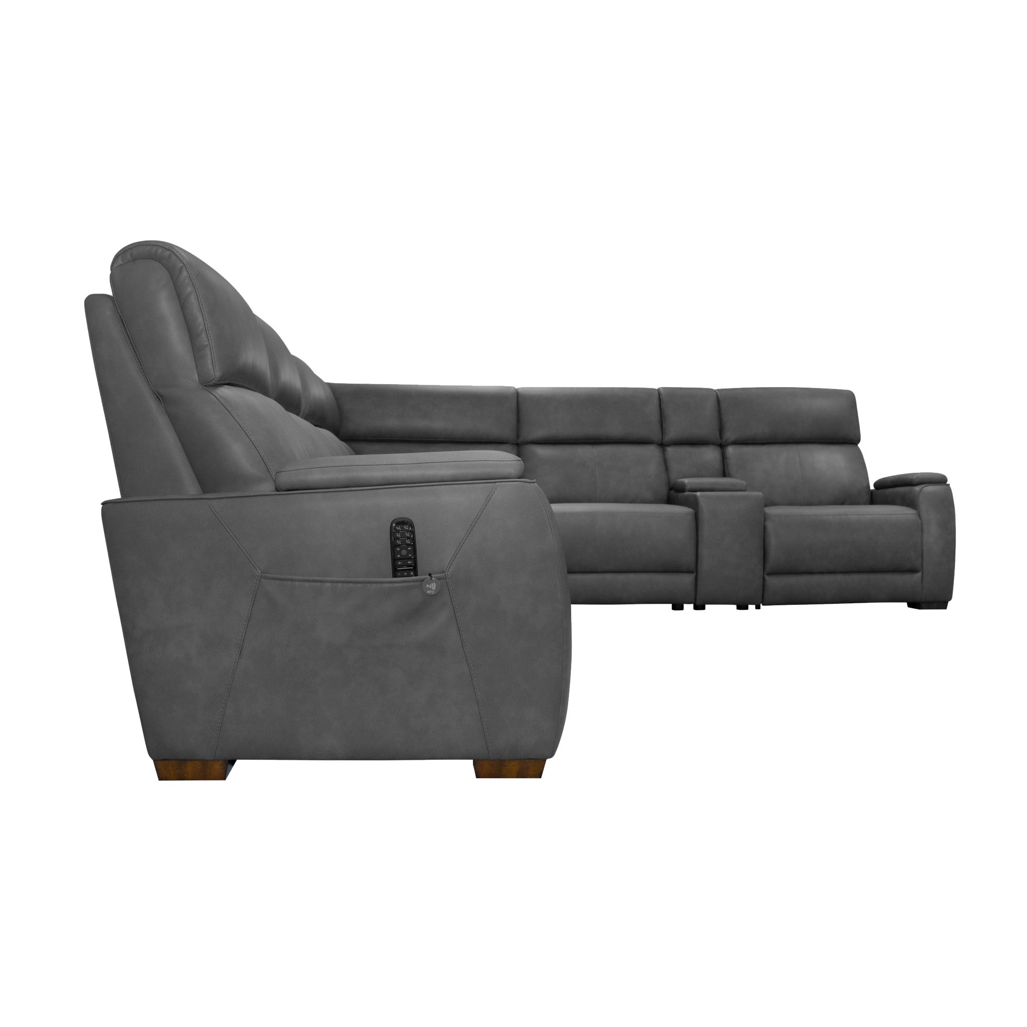Vibe Fabric Power Reclining Sectional with Power Headrest, Lumbar, Heat, Massage & Pulse