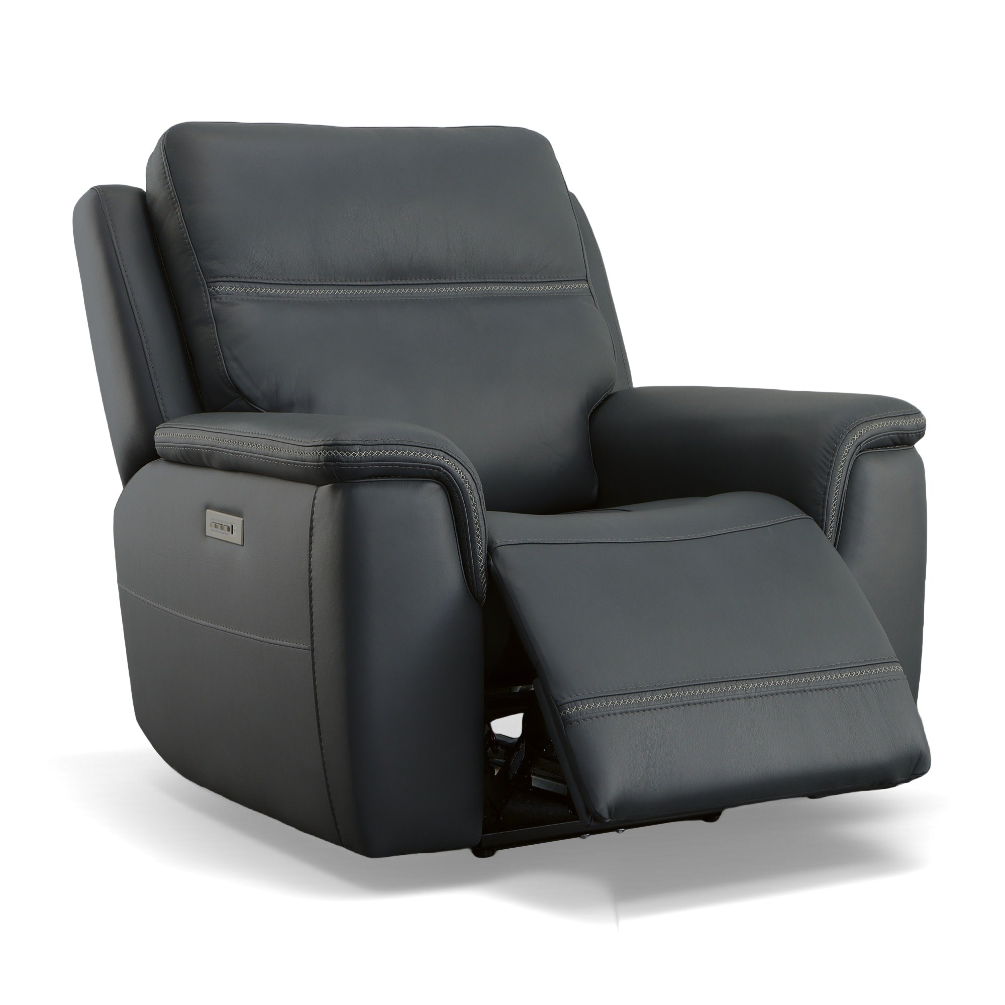 Sawyer Leather Power Recliner with Power Headrest & Lumbar