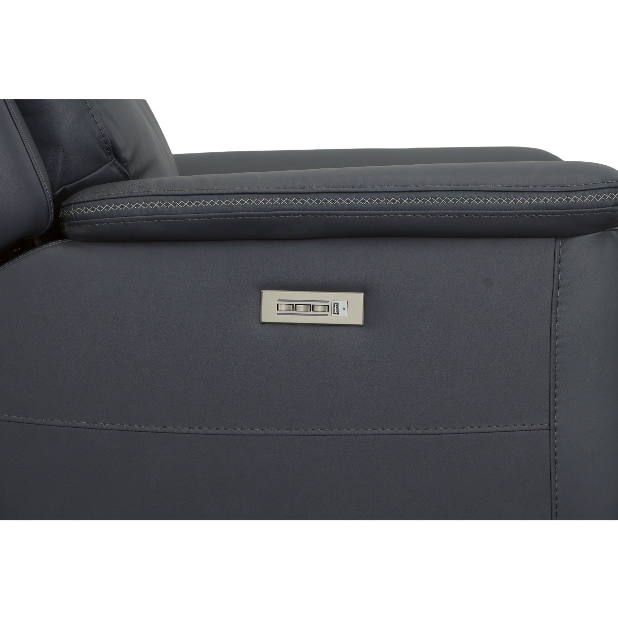 Sawyer Leather Power Recliner with Power Headrest & Lumbar