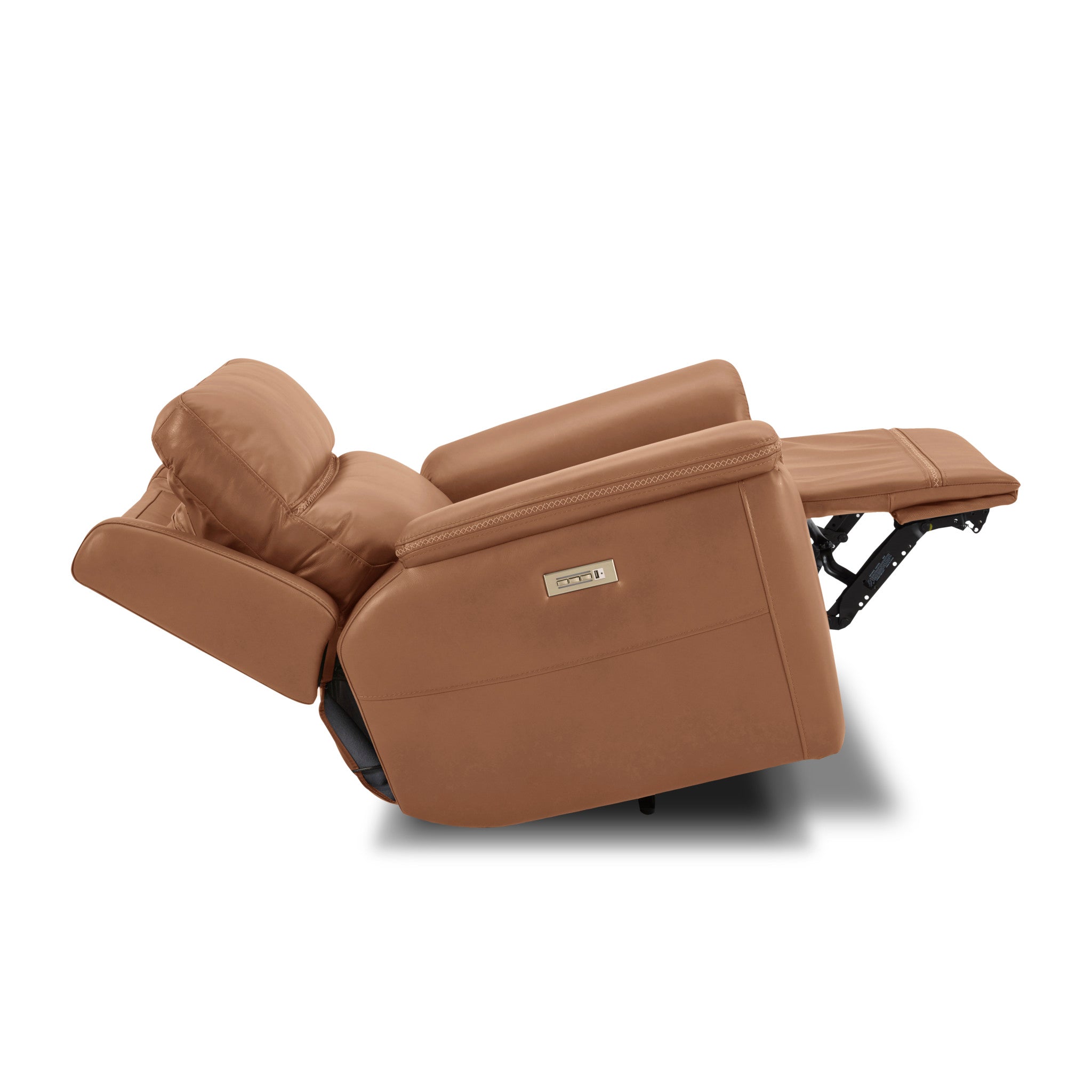 Sawyer Leather Power Recliner with Power Headrest & Lumbar