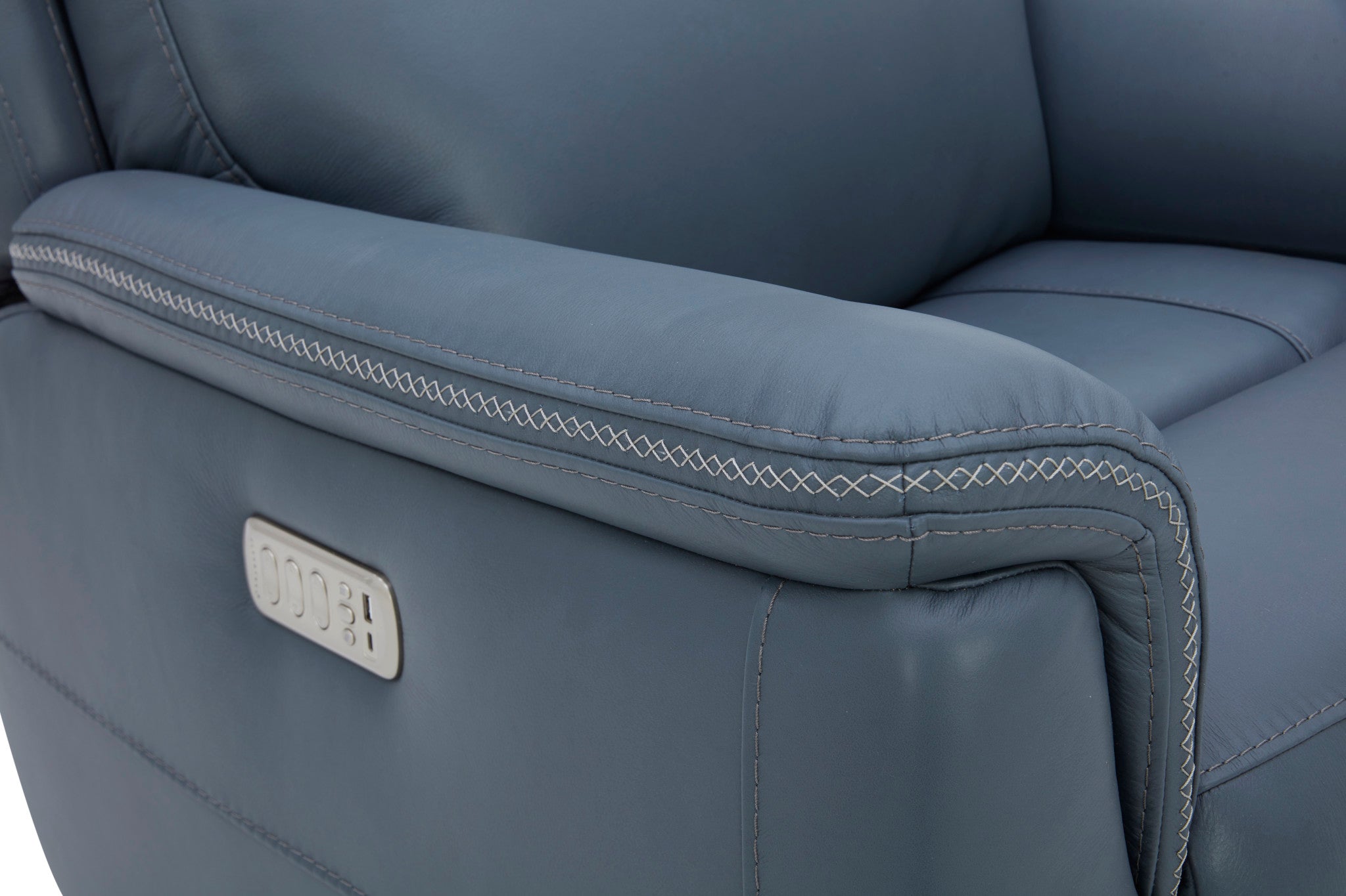 Sawyer Marine Leather Swivel Glider with Power Headrest, Lumbar, Heat & Massage
