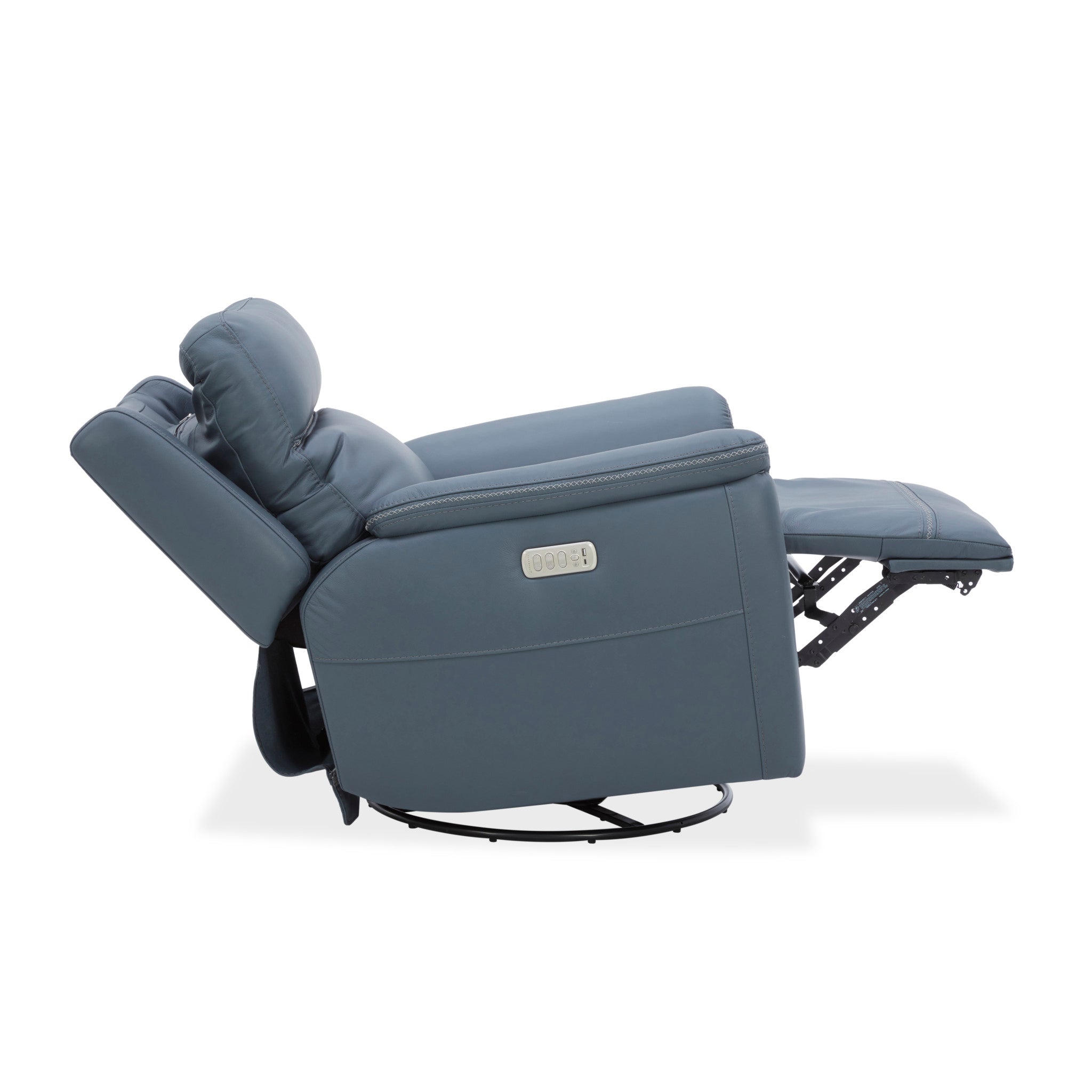 Sawyer Marine Leather Swivel Glider with Power Headrest, Lumbar, Heat & Massage