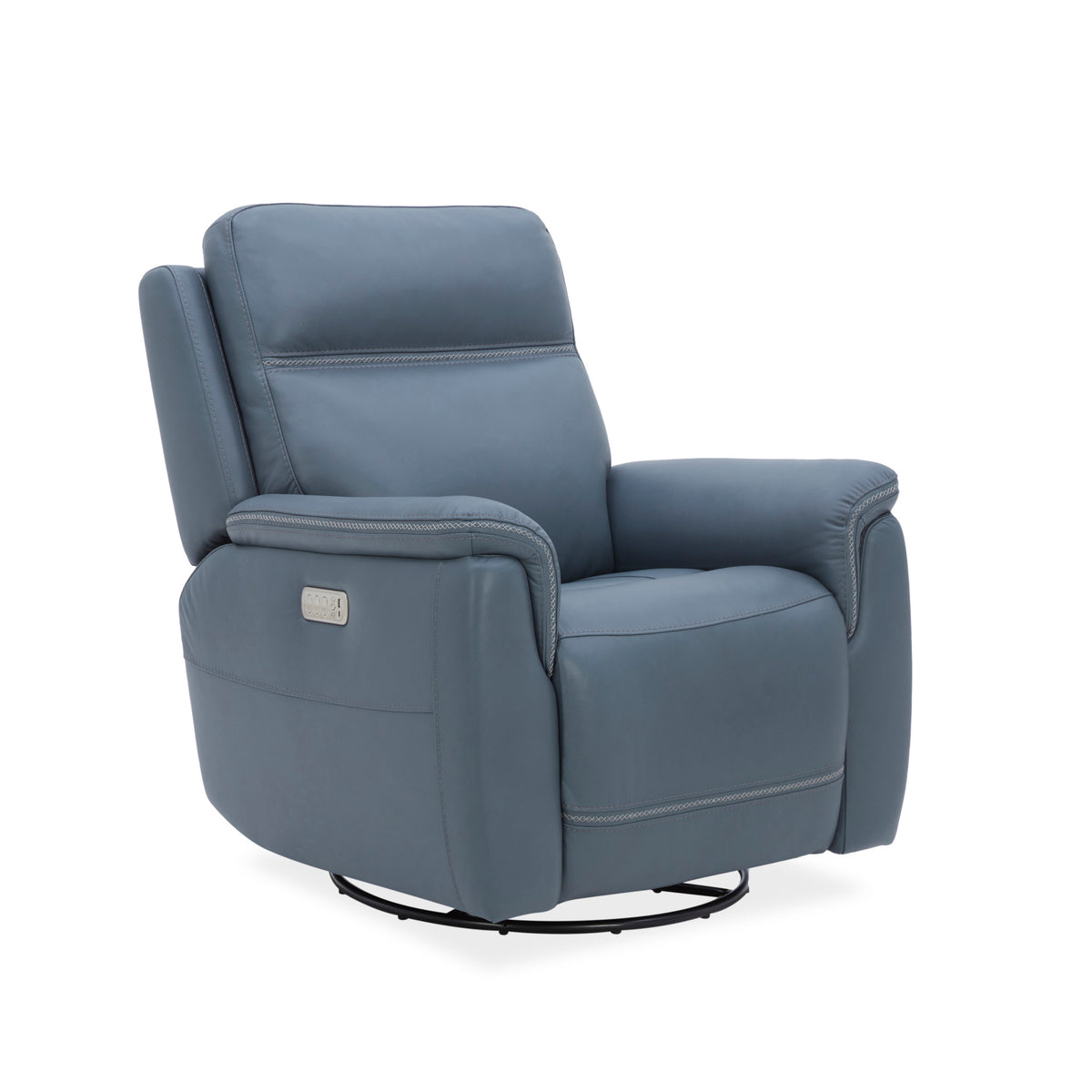 Sawyer Leather Swivel Glider with Power Headrest, Lumbar, Heat & Massage