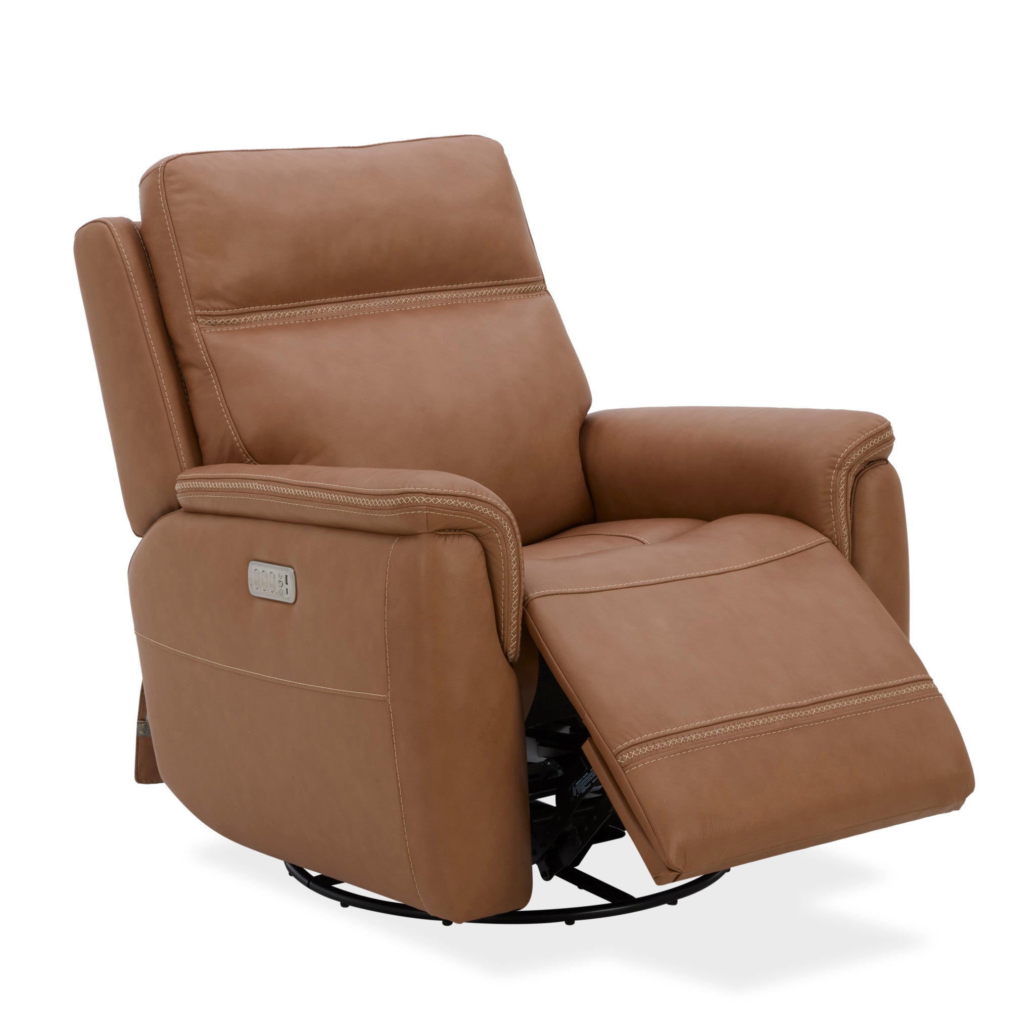 Sawyer Harvest Leather Swivel Glider with Power Headrest, Lumbar, Heat & Massage