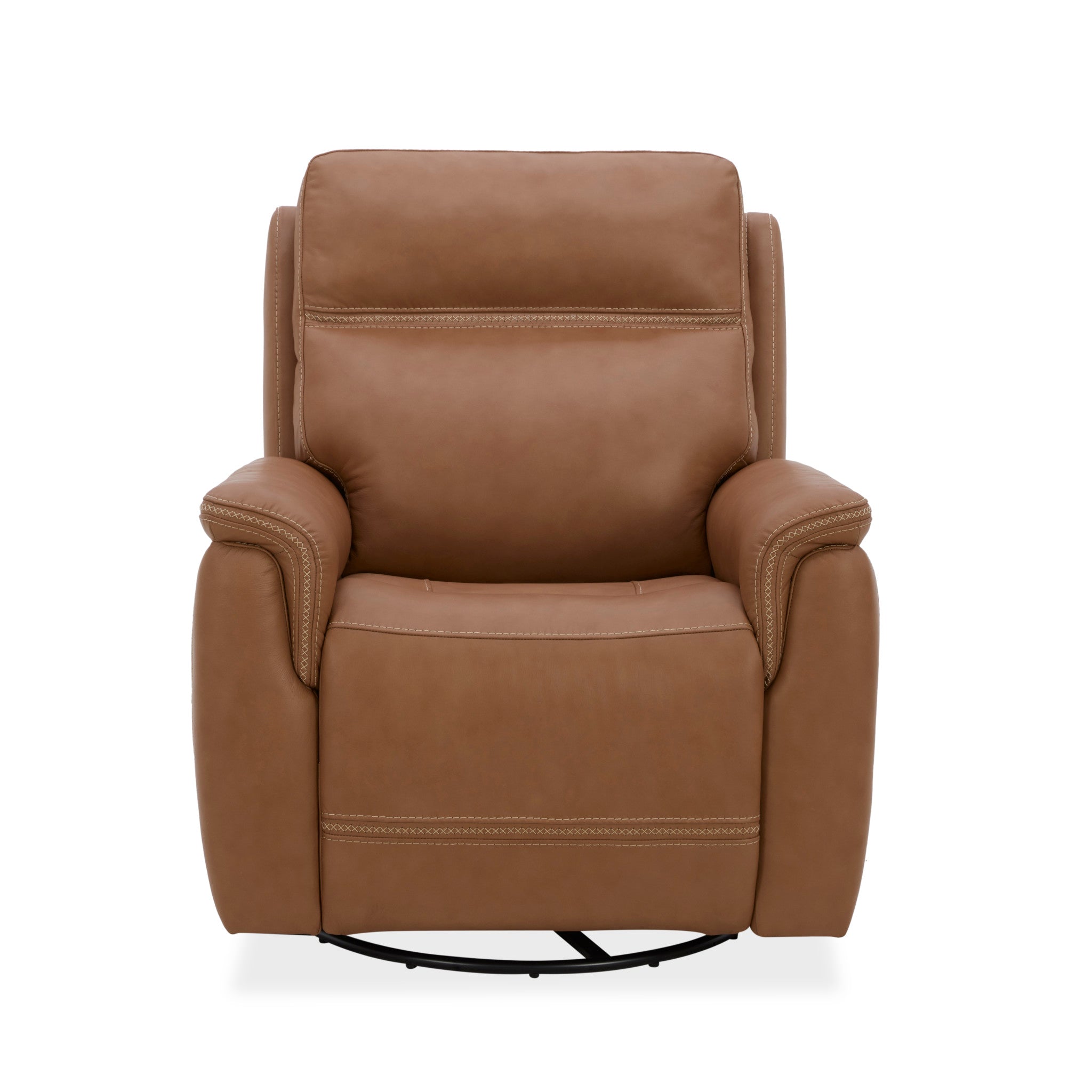 Sawyer Harvest Leather Swivel Glider with Power Headrest, Lumbar, Heat & Massage