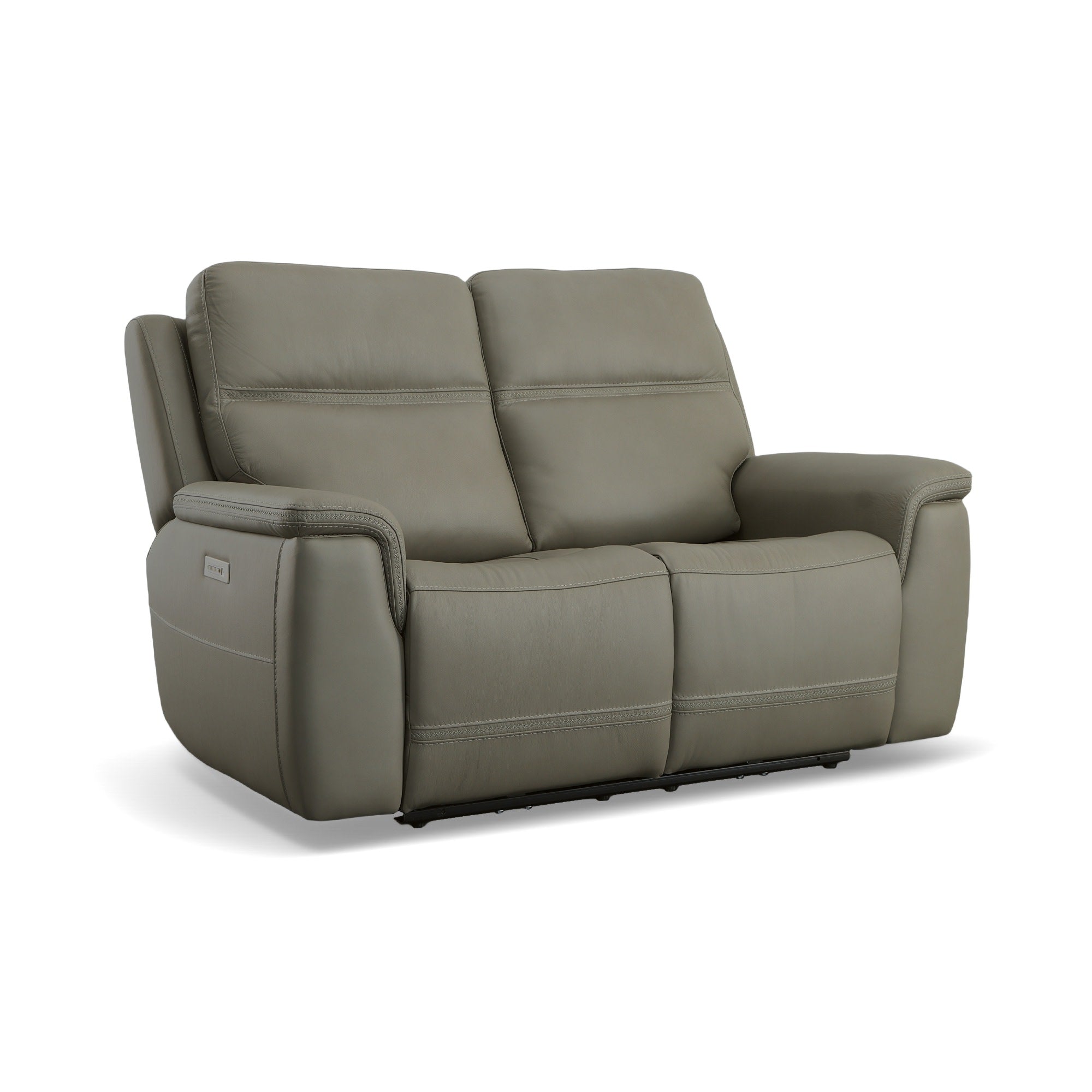クエーサーラブエクスパンジョン　シークレット Sawyer Grey Leather Power Reclining Loveseat w/ Pwr Headrests, Lumbar