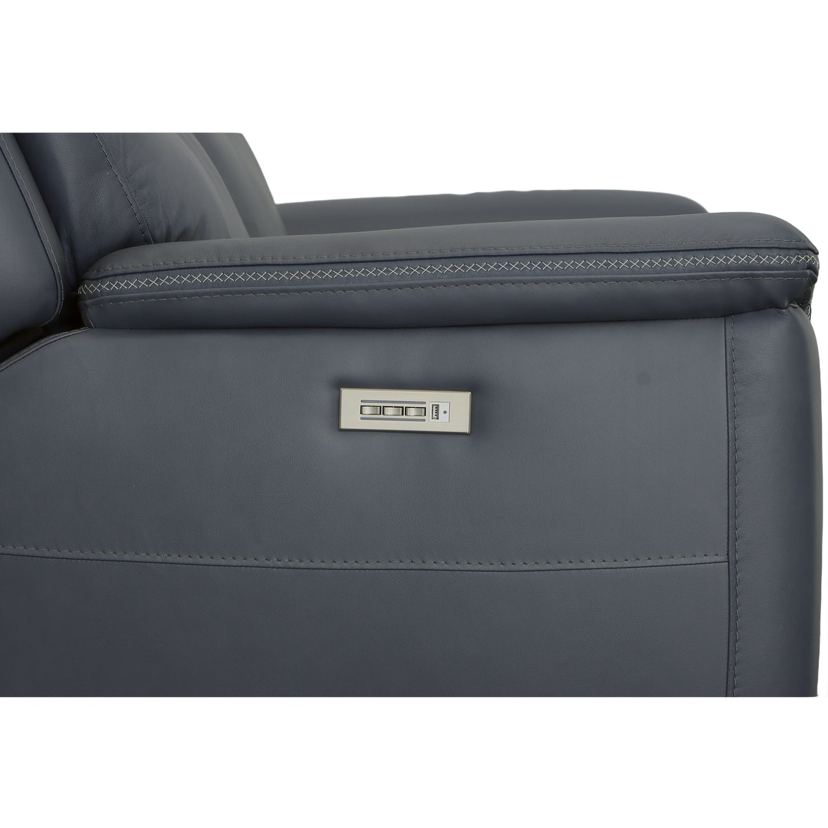 Sawyer Leather Power Reclining Loveseat w/ Pwr Headrests, Lumbar
