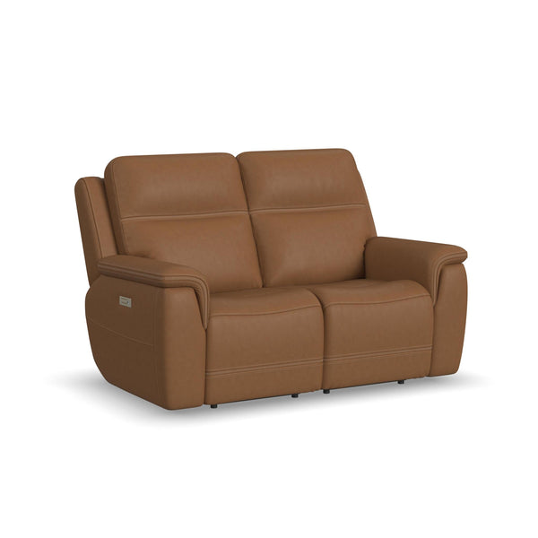 Sawyer Leather Power Reclining Loveseat w/ Pwr Headrests, Lumbar