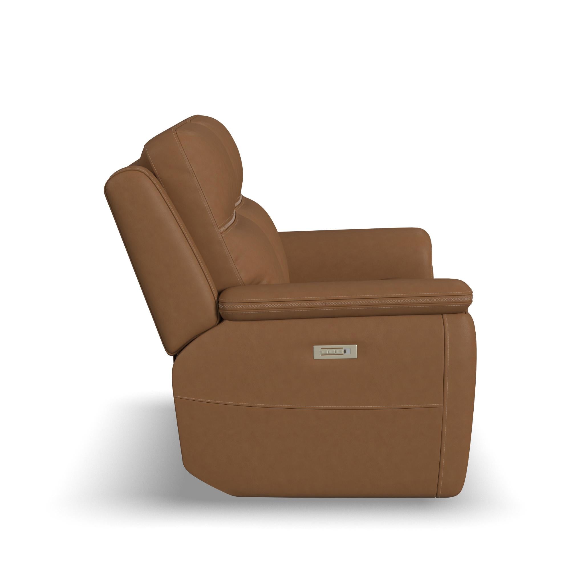Sawyer Harvest Leather Power Reclining Loveseat w/ Pwr Headrests, Lumbar