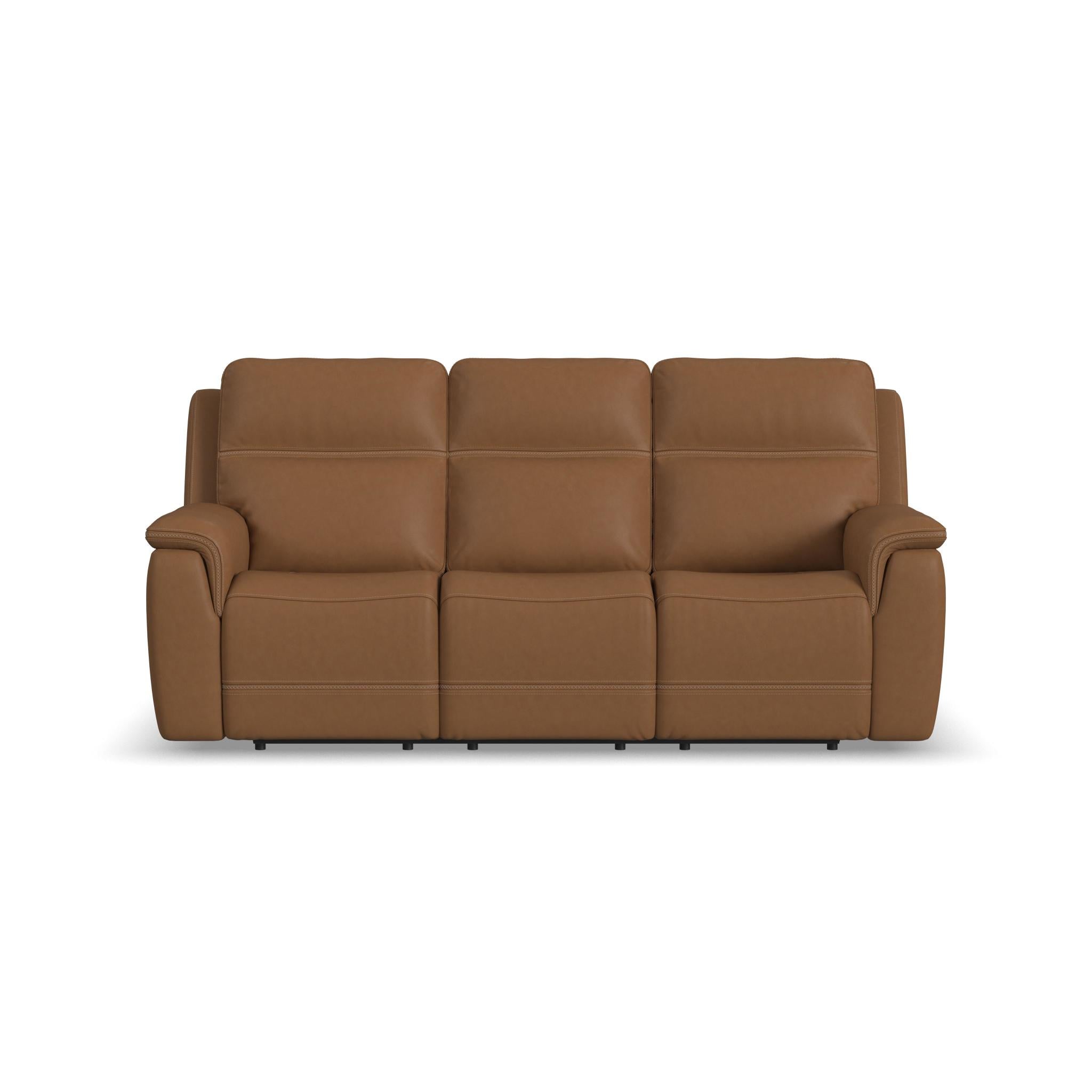 Sawyer Harvest Leather Power Reclining Sofa with Power Headrests & Lumbar