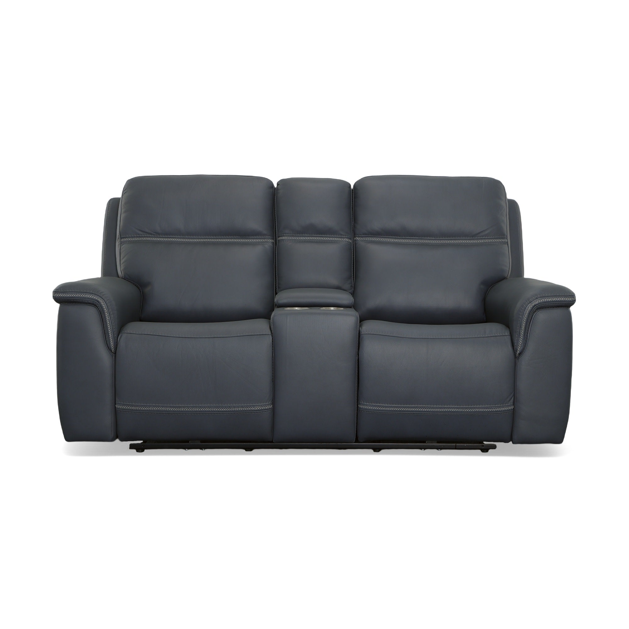 Sawyer Leather Pwr Recl Loveseat w/ Console, Pwr Hdrsts, Lumbar