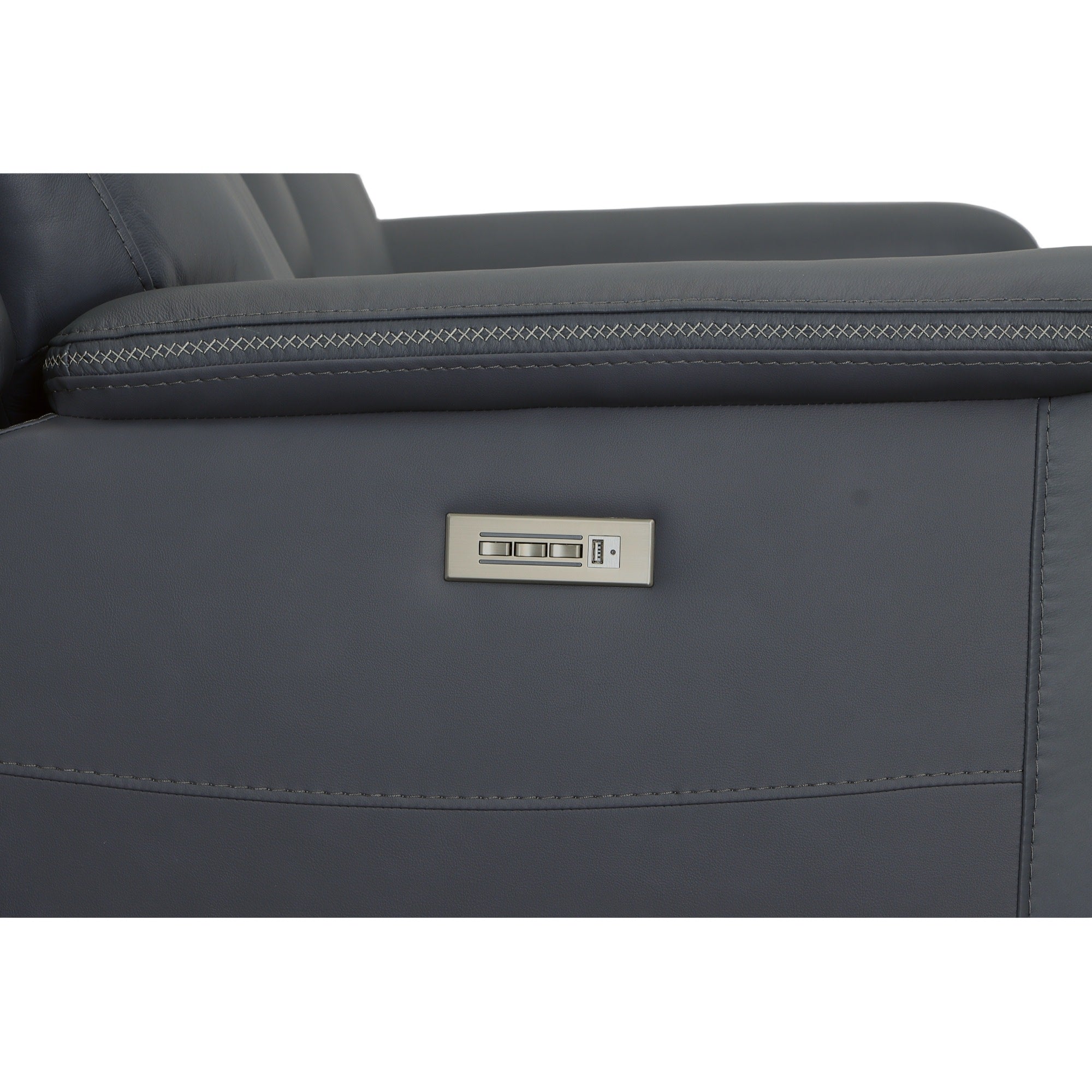 Sawyer Leather Pwr Recl Loveseat w/ Console, Pwr Hdrsts, Lumbar