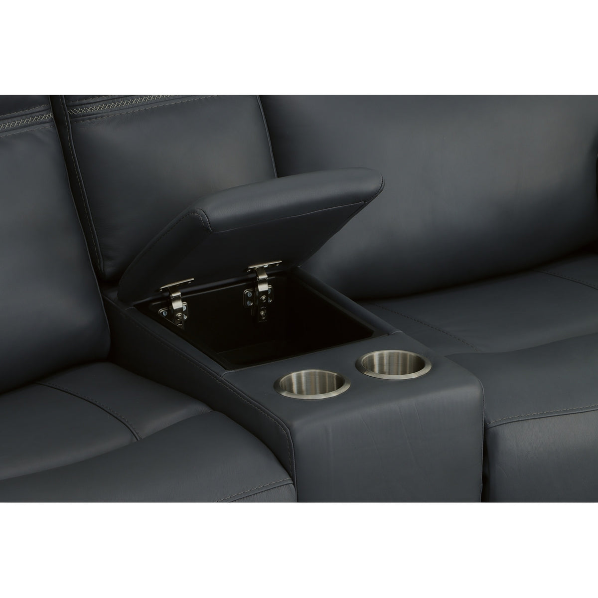 Sawyer Leather Pwr Recl Loveseat w/ Console, Pwr Hdrsts, Lumbar