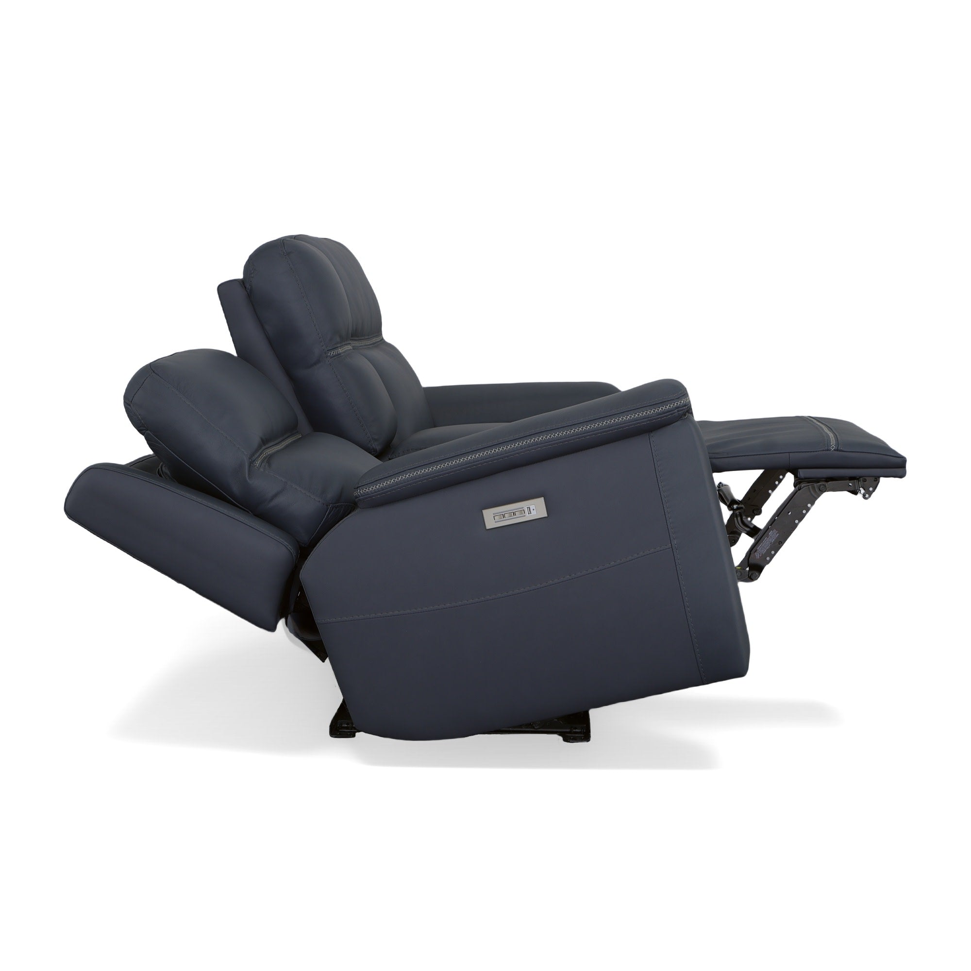 Sawyer Leather Pwr Recl Loveseat w/ Console, Pwr Hdrsts, Lumbar