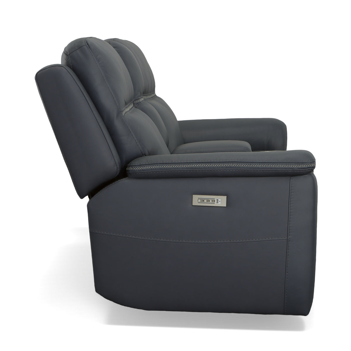Sawyer Leather Pwr Recl Loveseat w/ Console, Pwr Hdrsts, Lumbar
