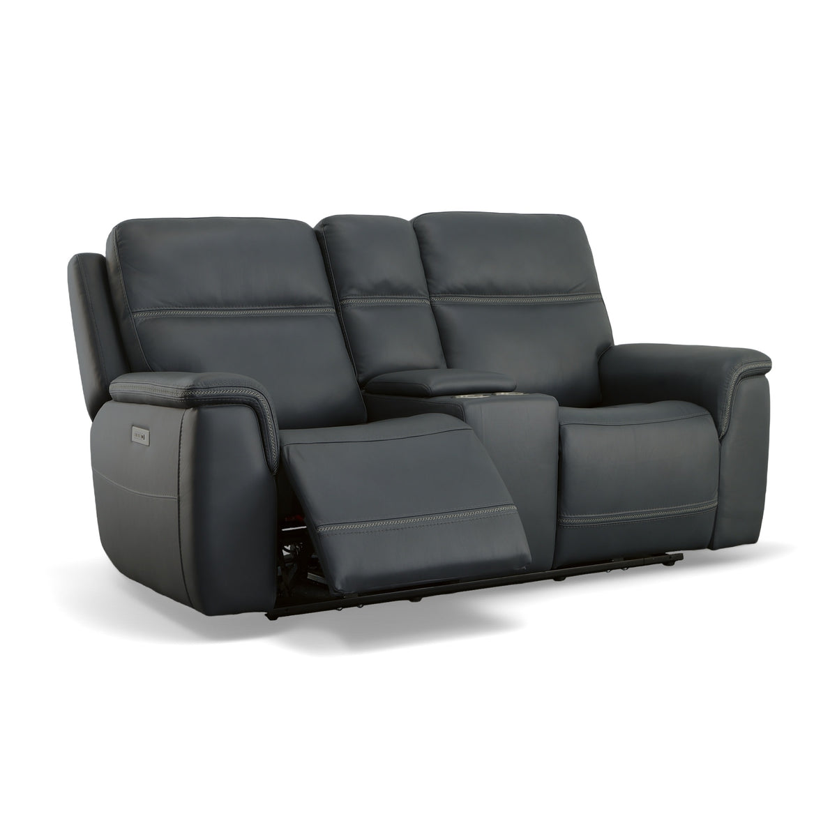 Sawyer Leather Pwr Recl Loveseat w/ Console, Pwr Hdrsts, Lumbar