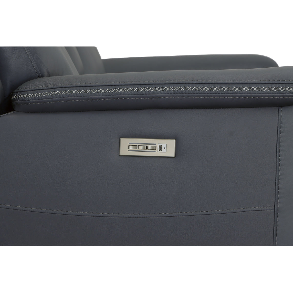 Sawyer Leather Pwr Recl Loveseat w/ Console, Pwr Hdrsts, Lumbar