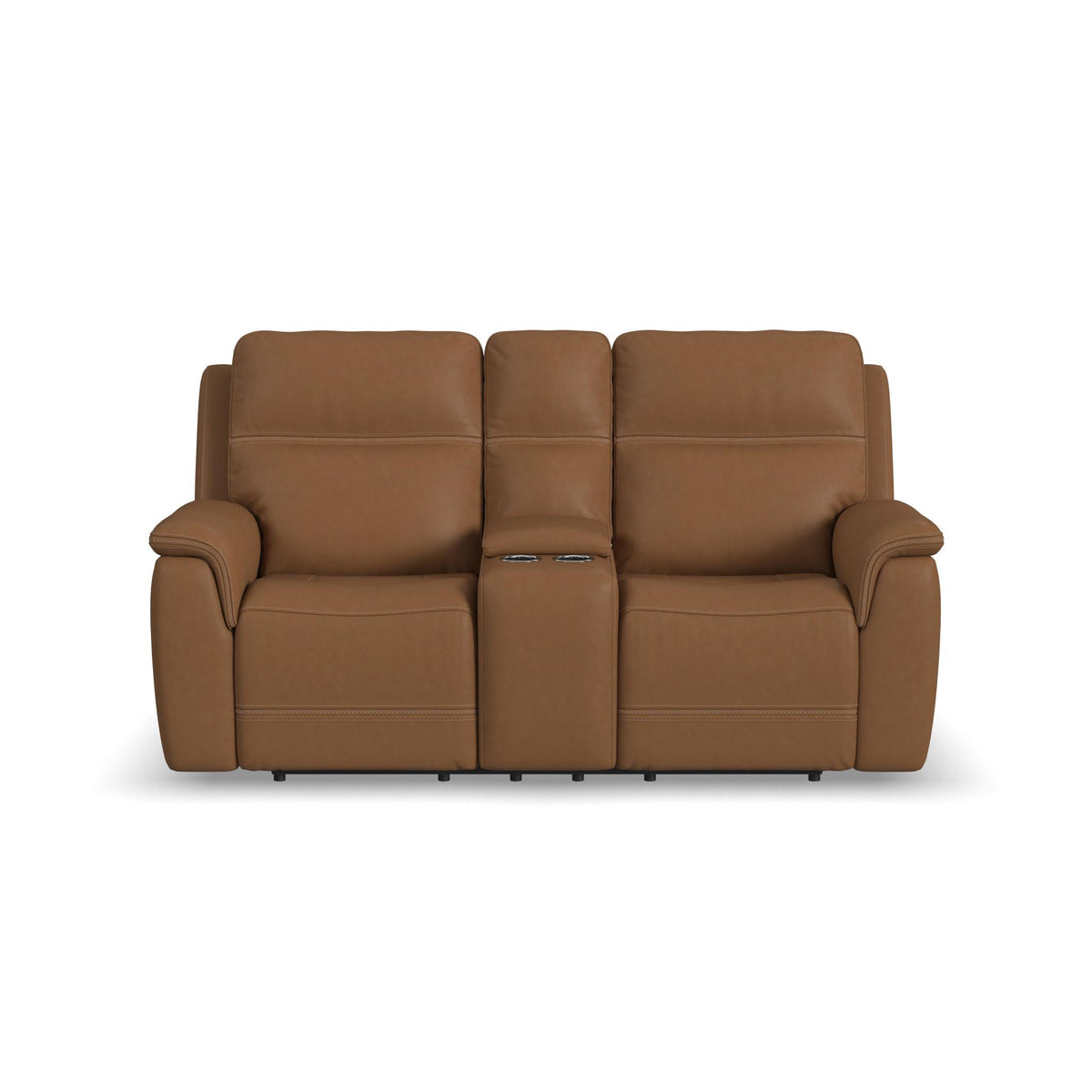 Sawyer Leather Pwr Recl Loveseat w/ Console, Pwr Hdrsts, Lumbar